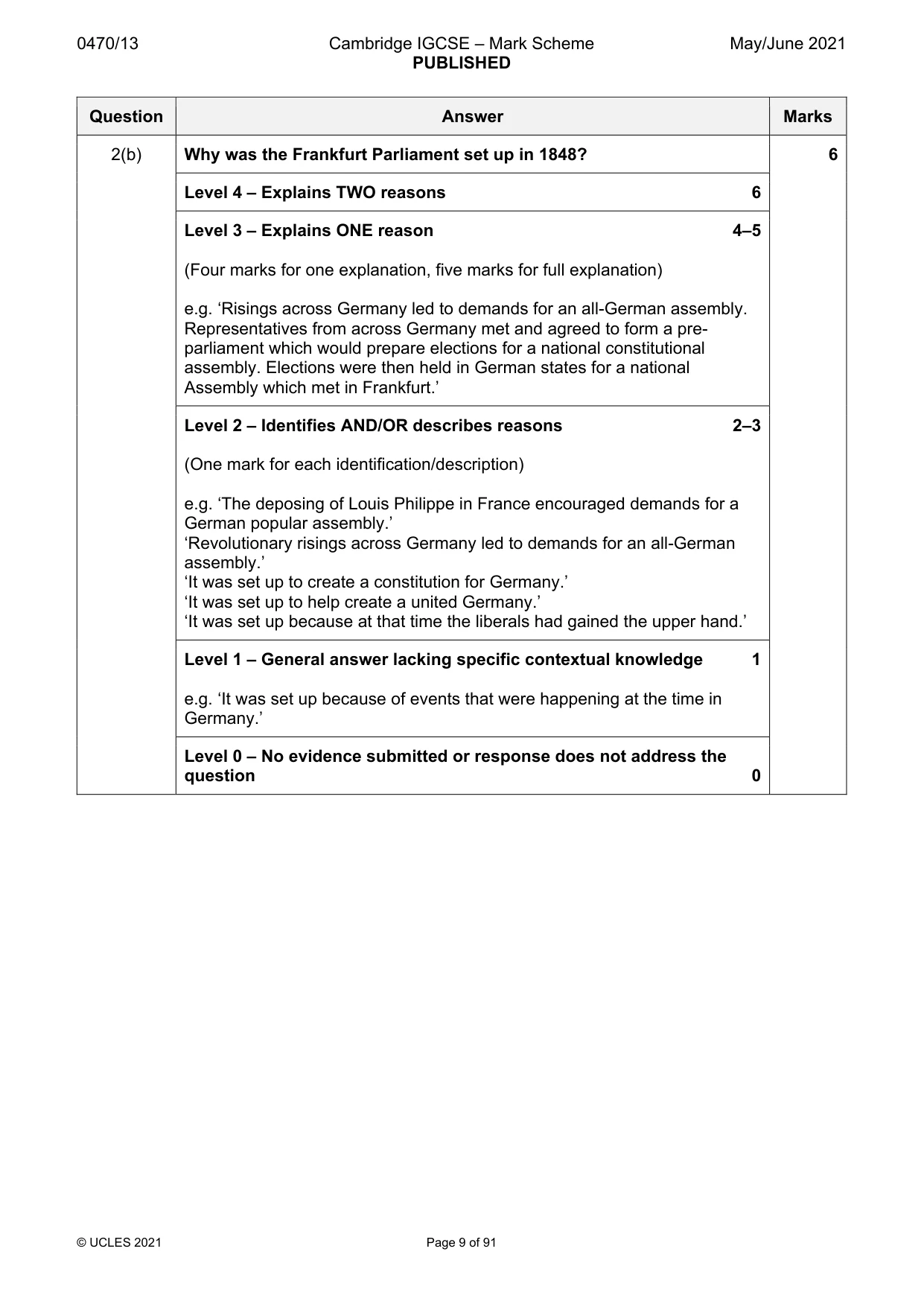 Mark scheme, page 9 of 91