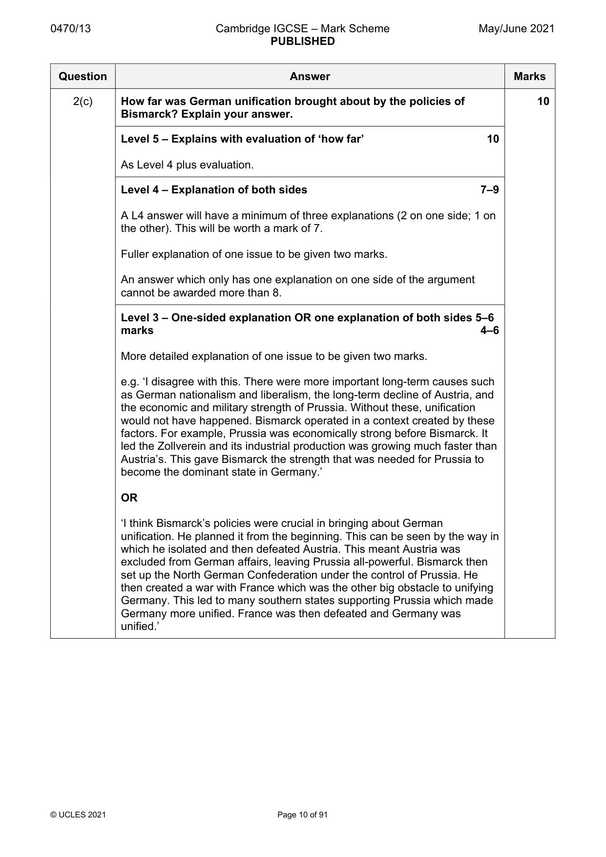 Mark scheme, page 10 of 91