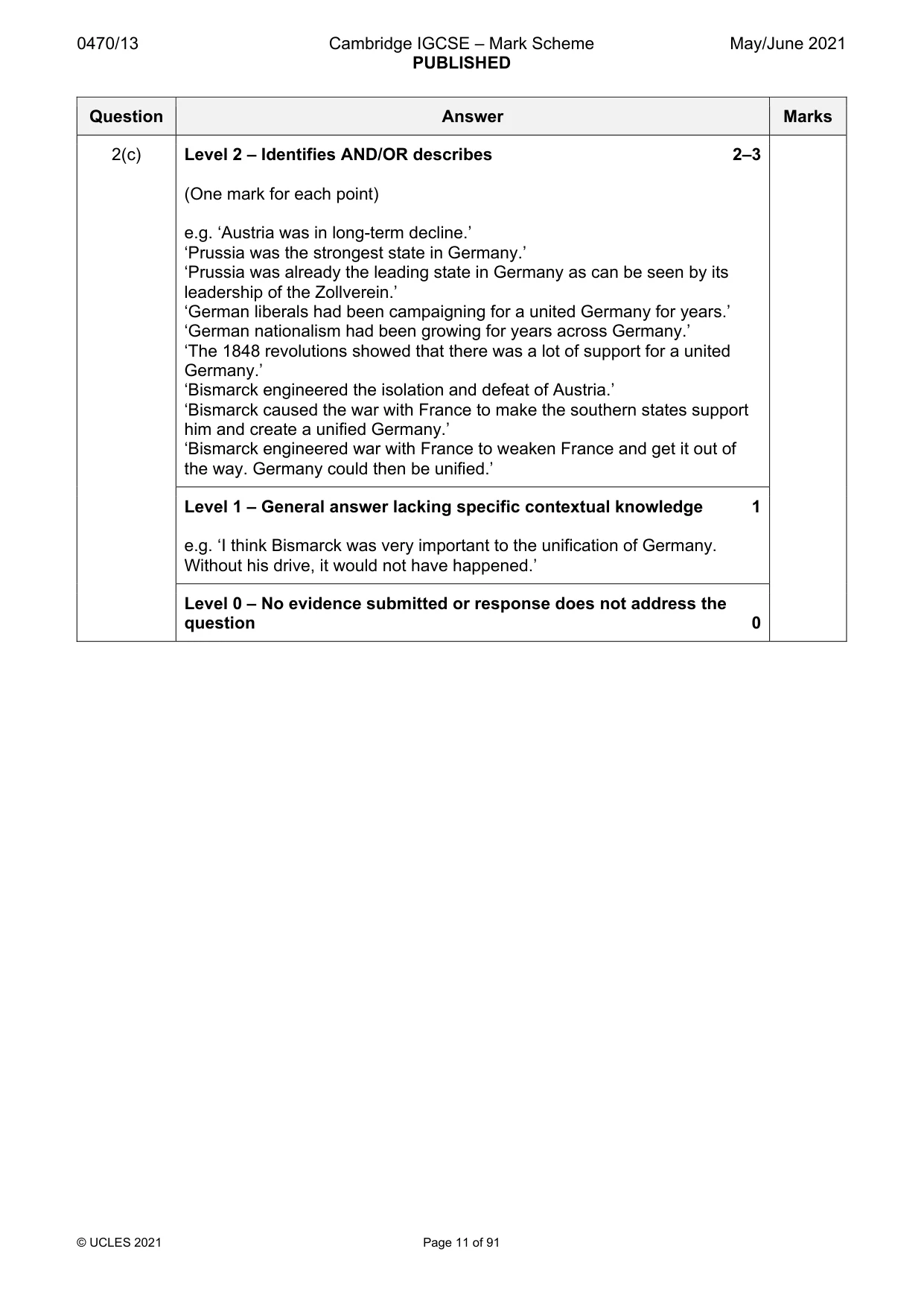 Mark scheme, page 11 of 91