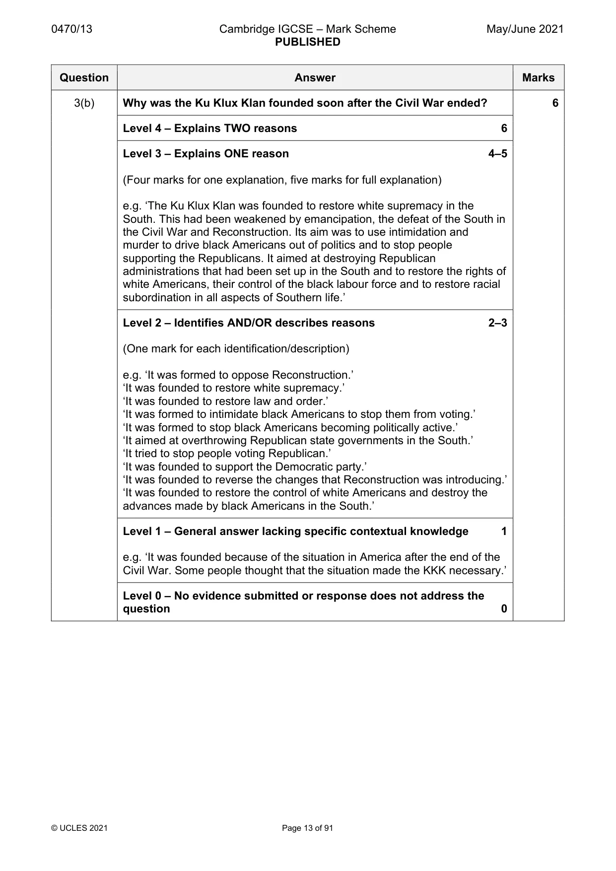 Mark scheme, page 13 of 91