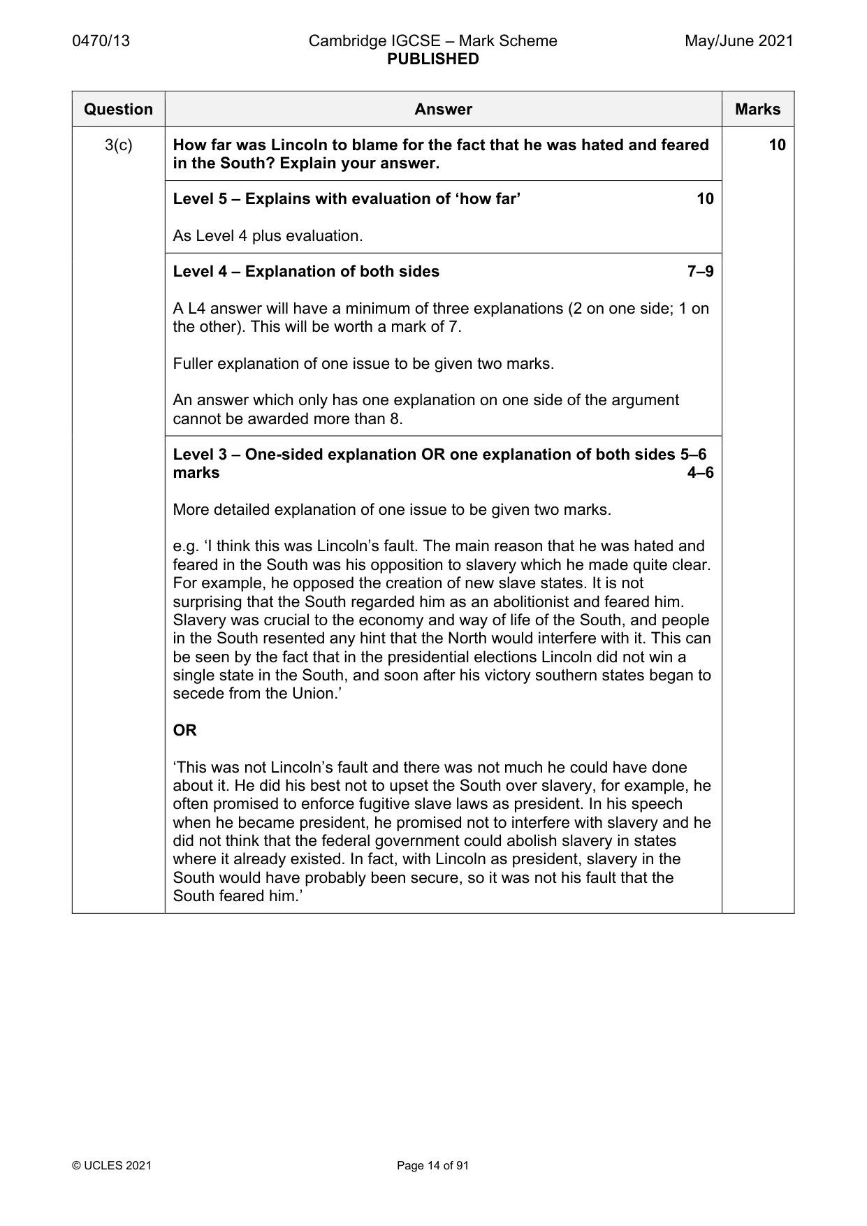 Mark scheme, page 14 of 91