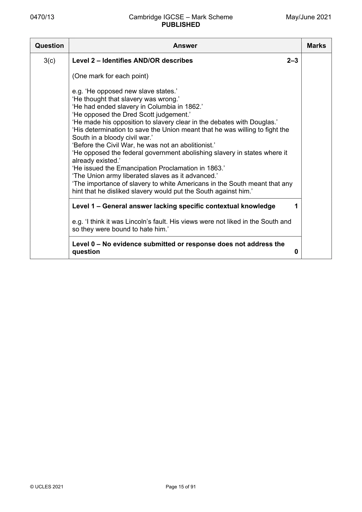 Mark scheme, page 15 of 91