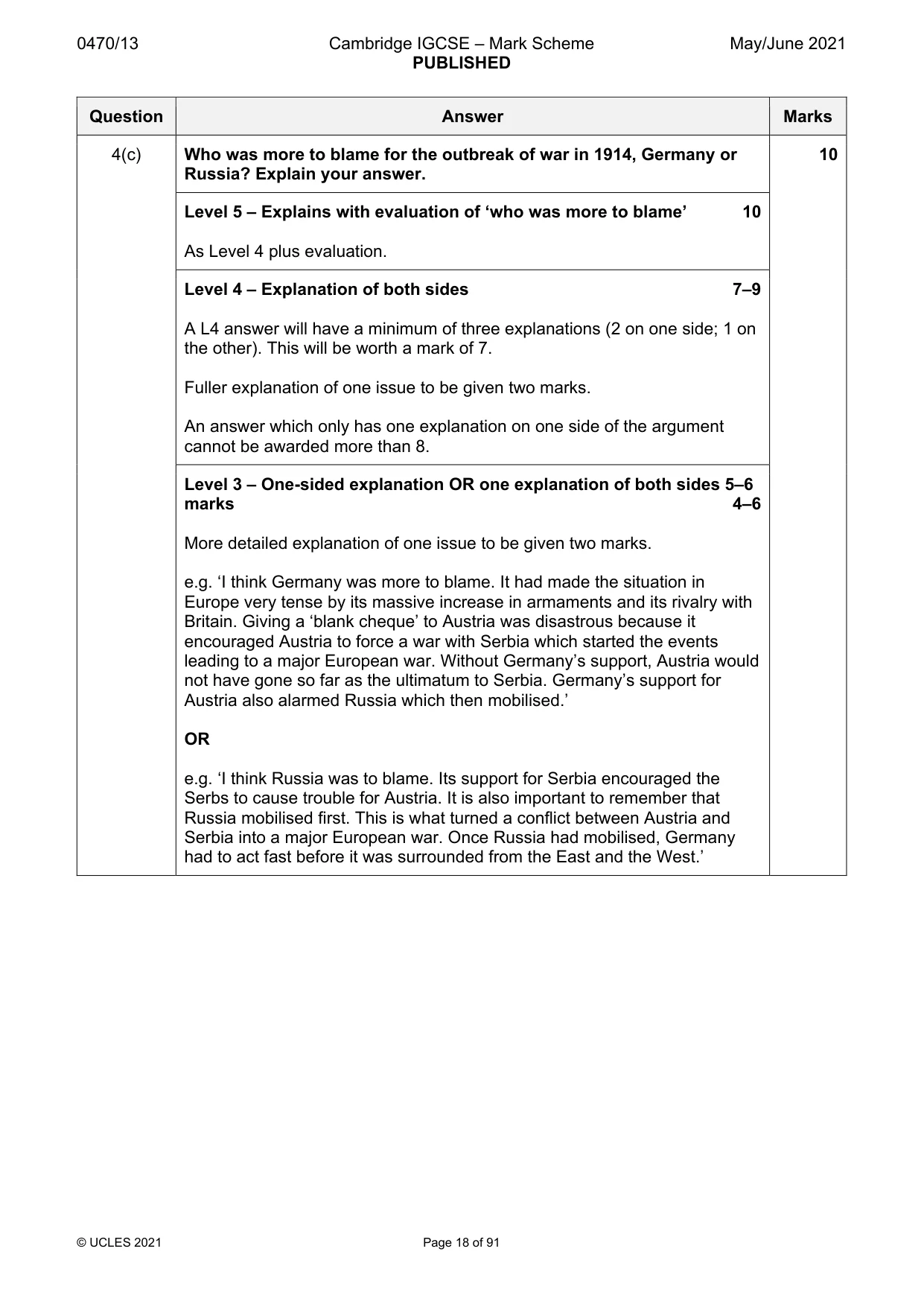 Mark scheme, page 18 of 91