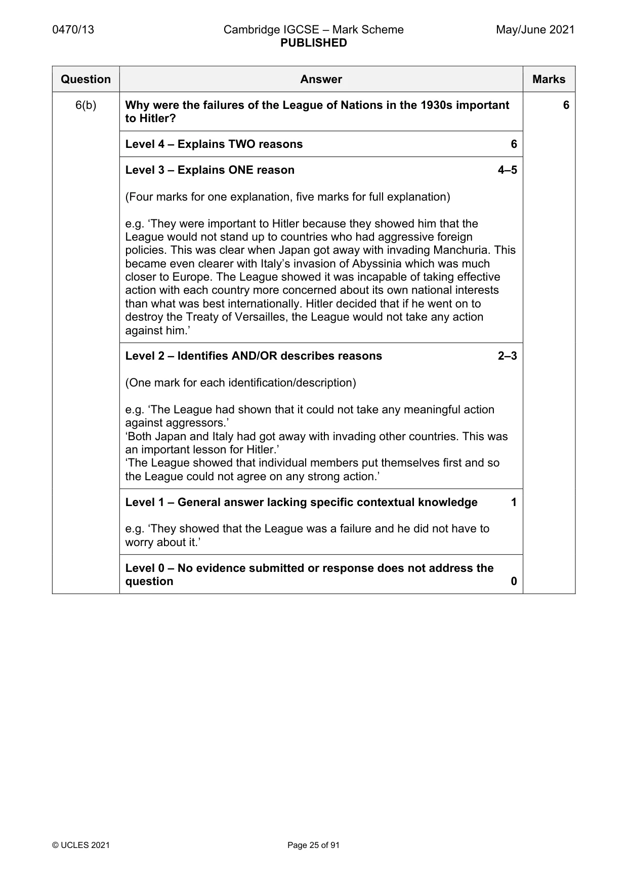 Mark scheme, page 25 of 91