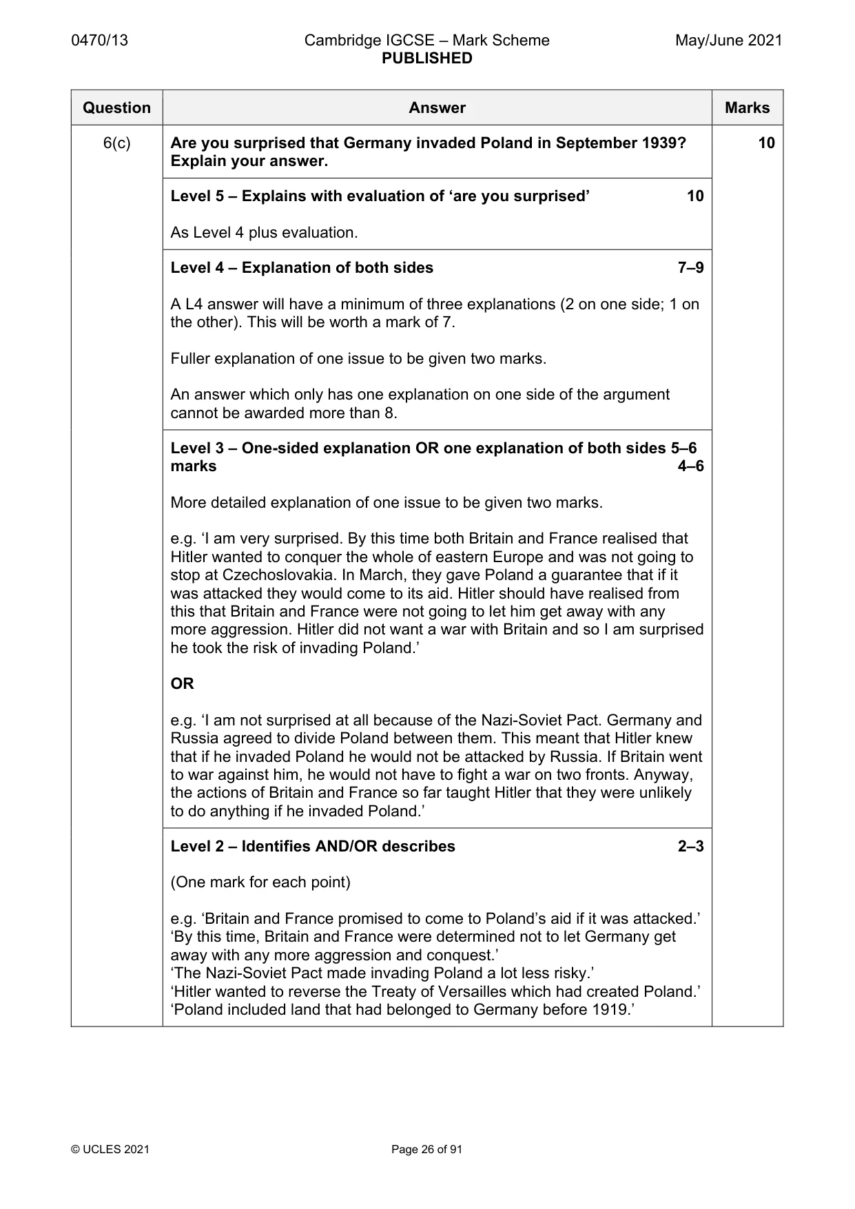 Mark scheme, page 26 of 91
