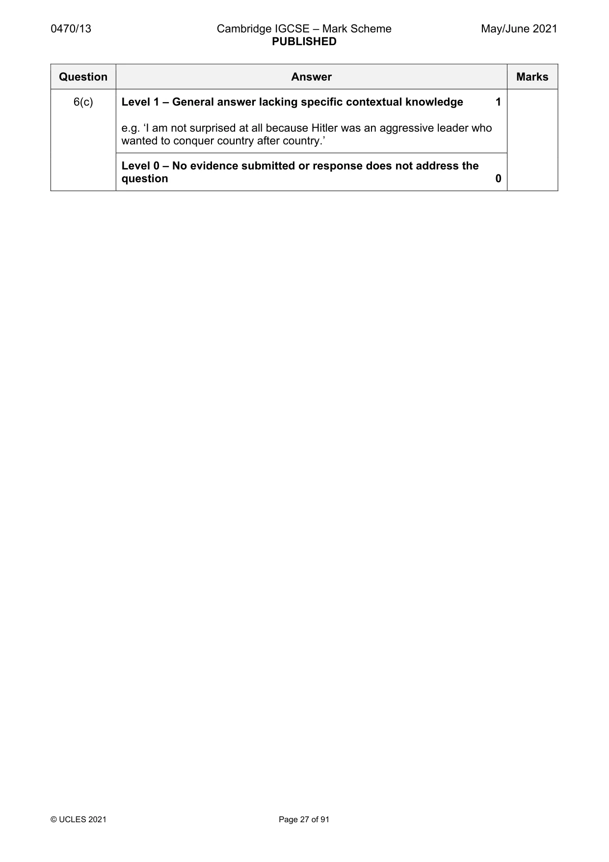 Mark scheme, page 27 of 91