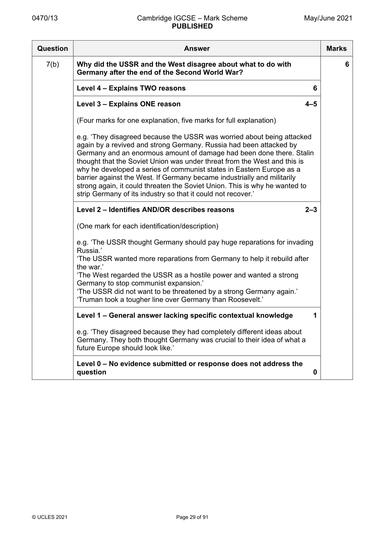 Mark scheme, page 29 of 91