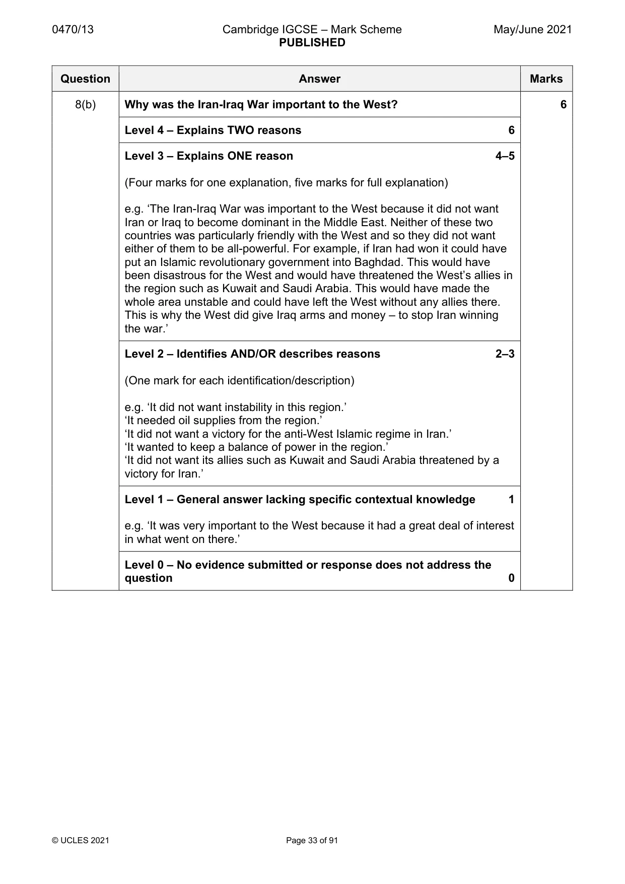 Mark scheme, page 33 of 91