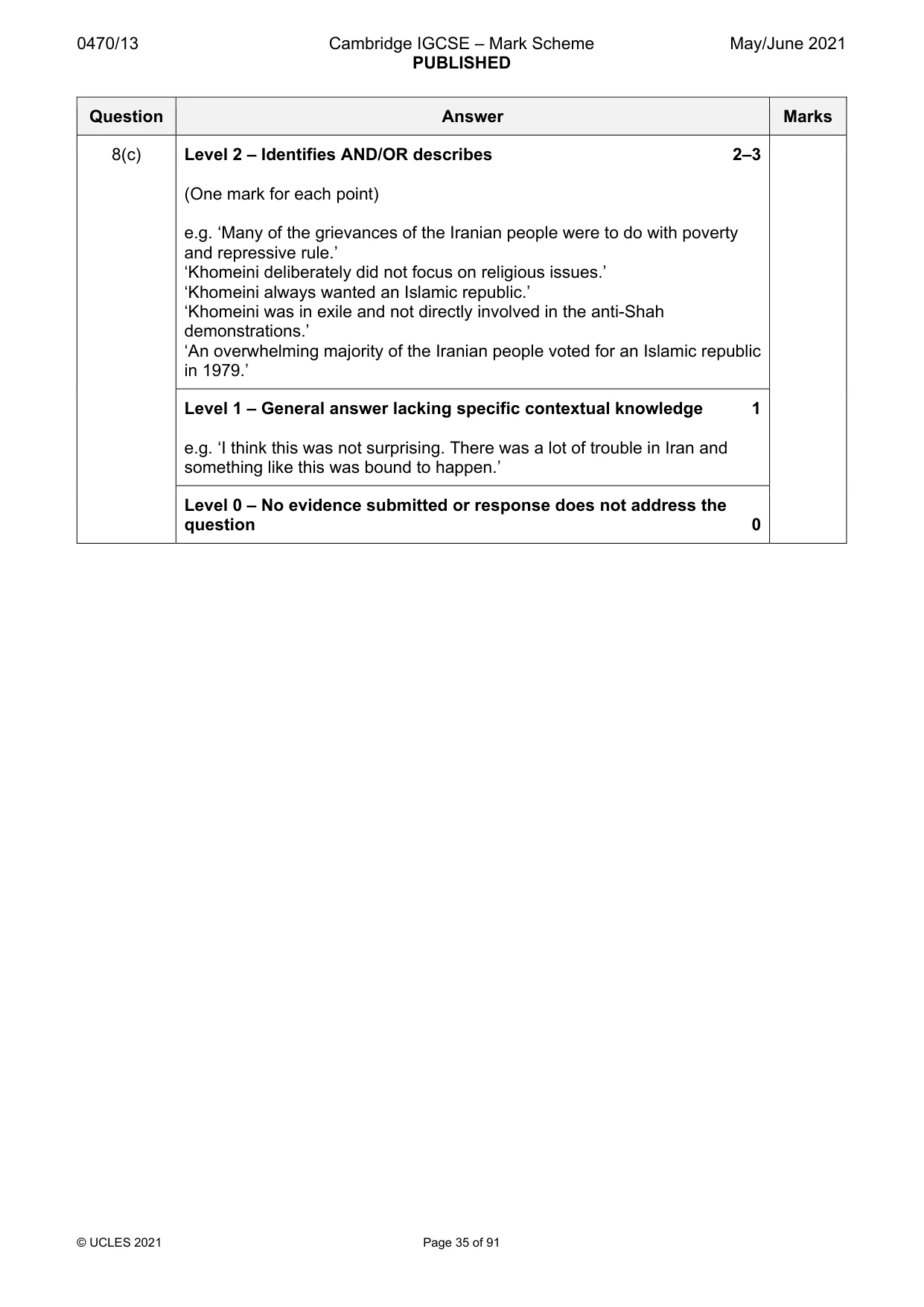 Mark scheme, page 35 of 91
