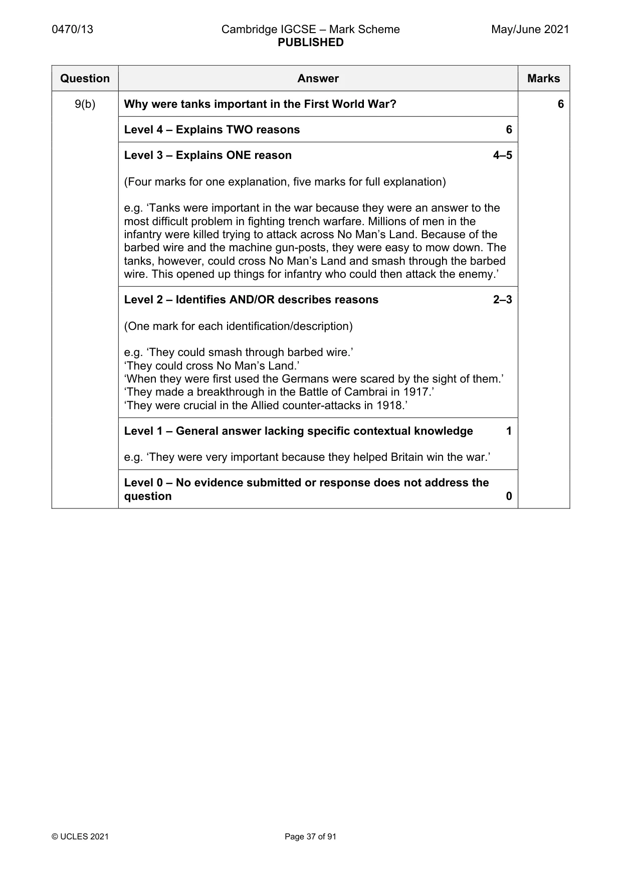Mark scheme, page 37 of 91