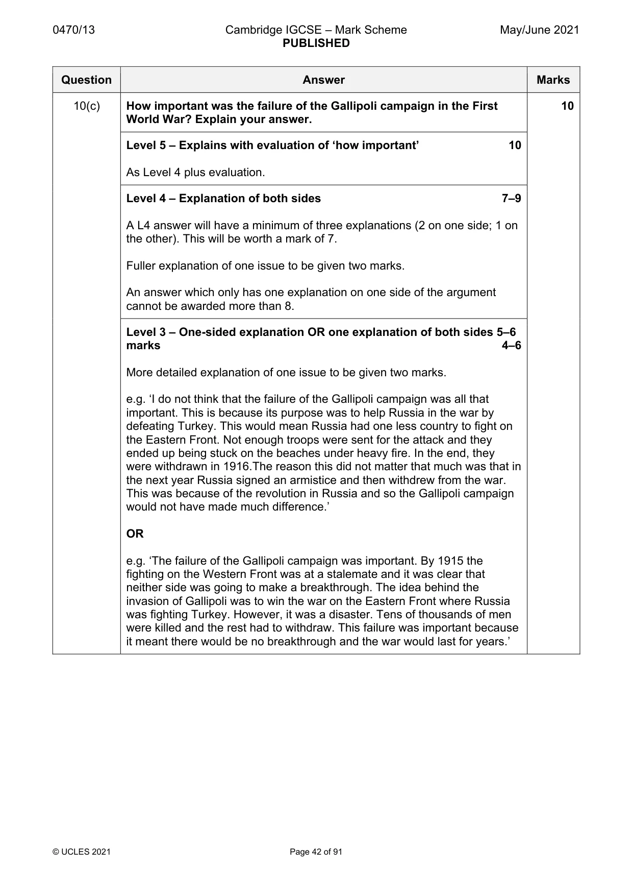 Mark scheme, page 42 of 91