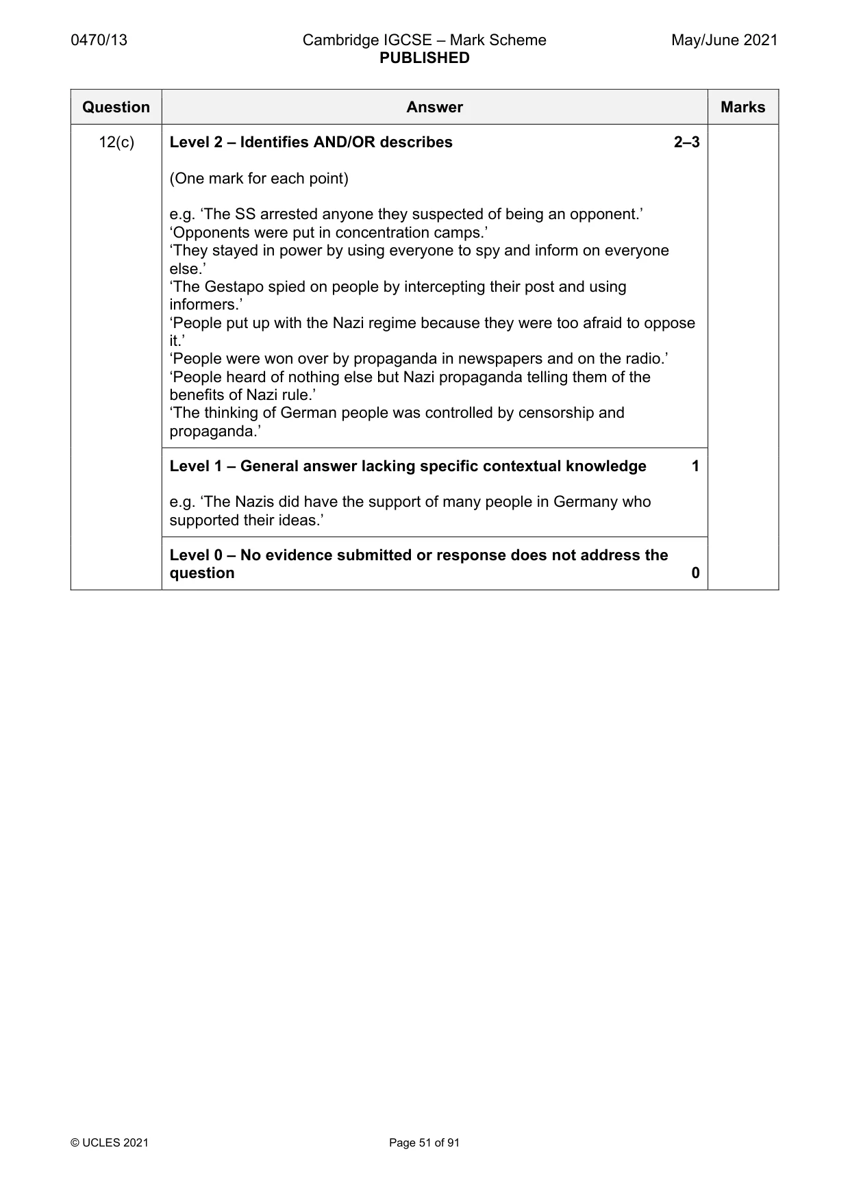 Mark scheme, page 51 of 91