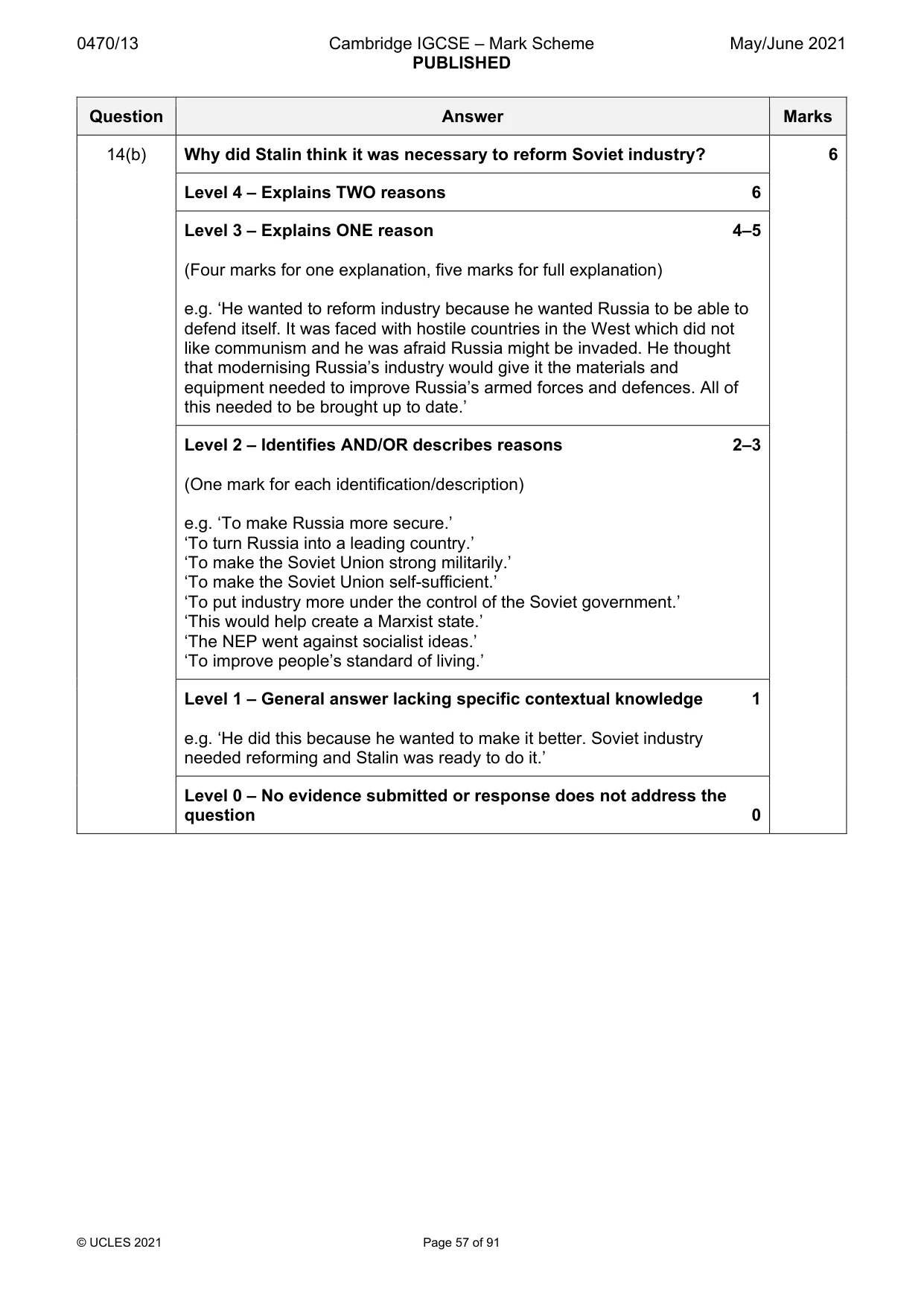 Mark scheme, page 57 of 91