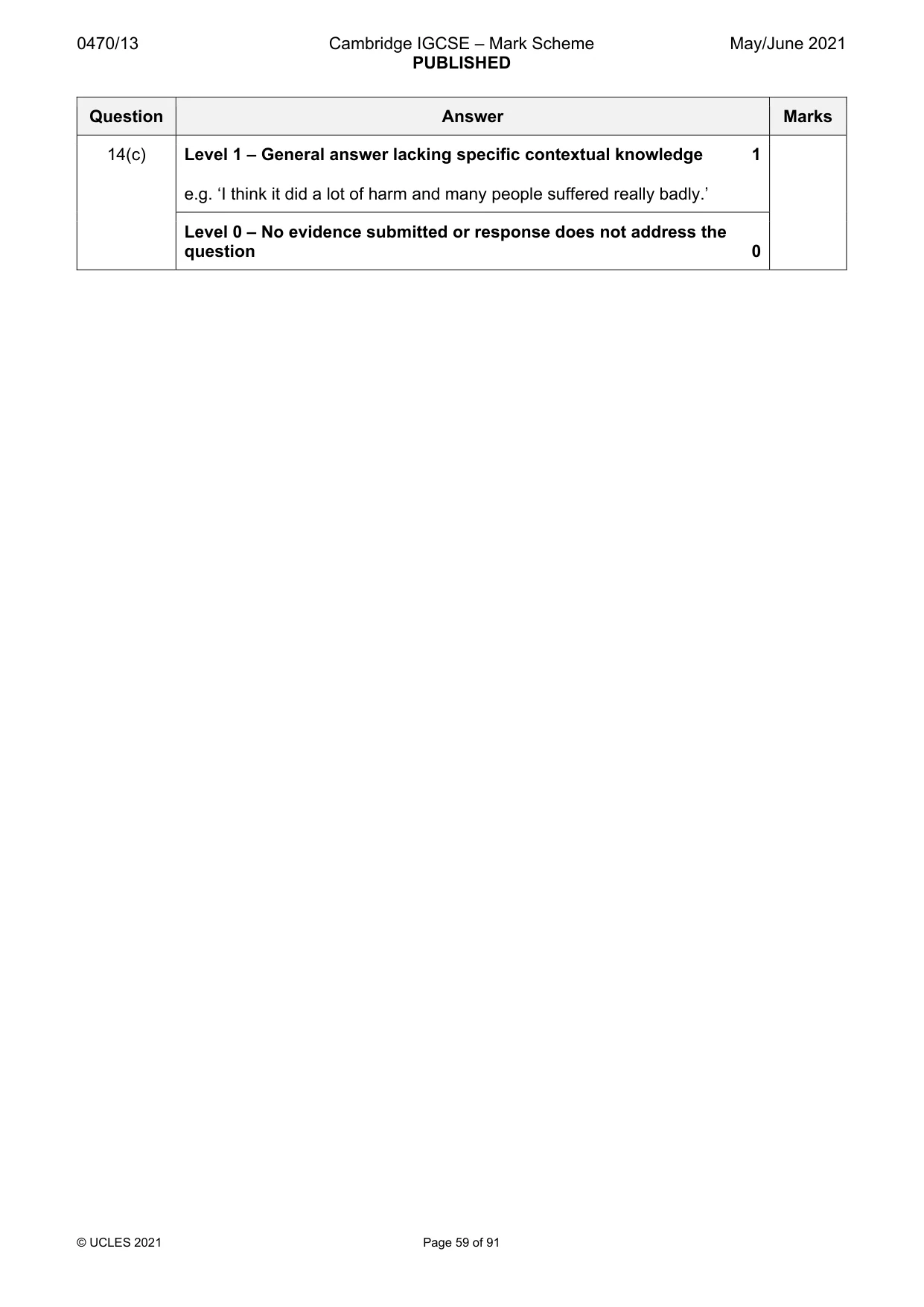 Mark scheme, page 59 of 91