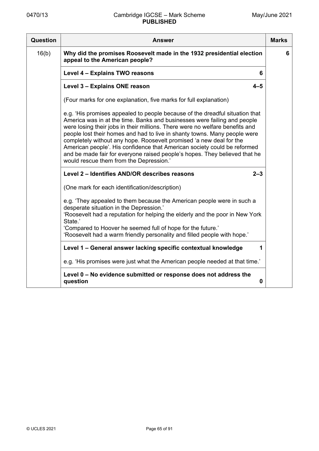 Mark scheme, page 65 of 91