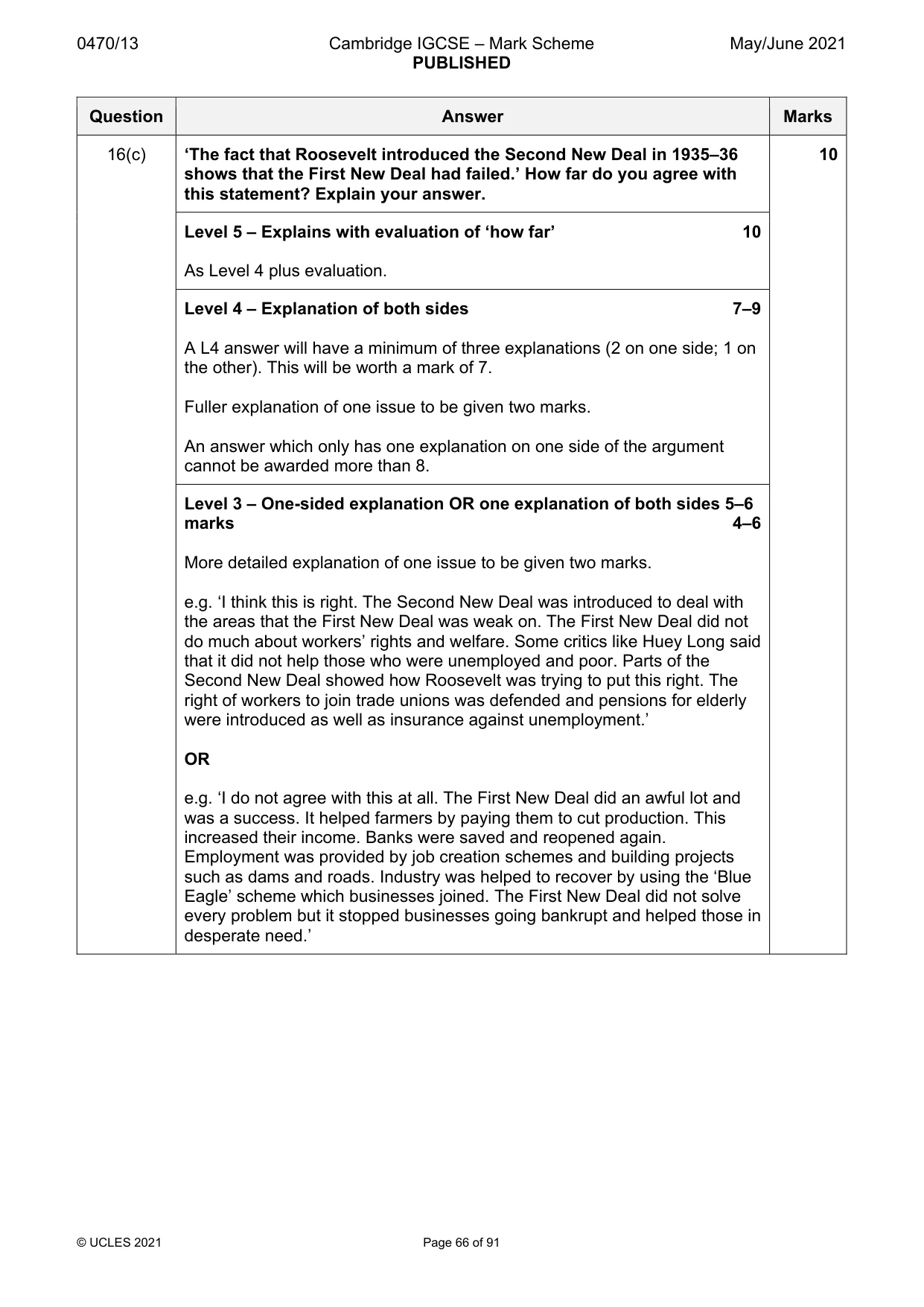 Mark scheme, page 66 of 91