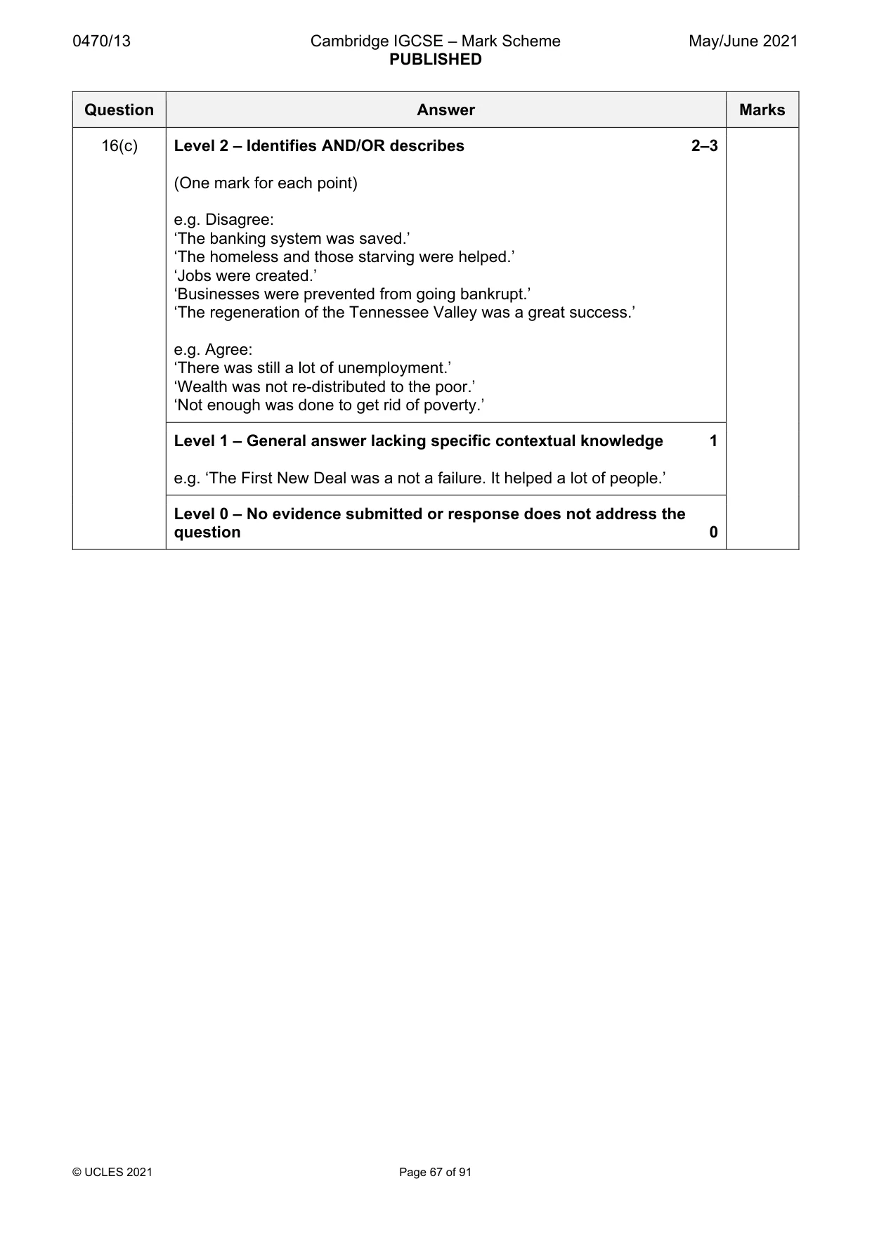 Mark scheme, page 67 of 91