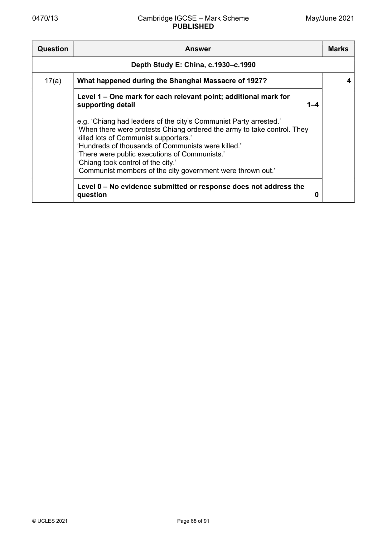 Mark scheme, page 68 of 91