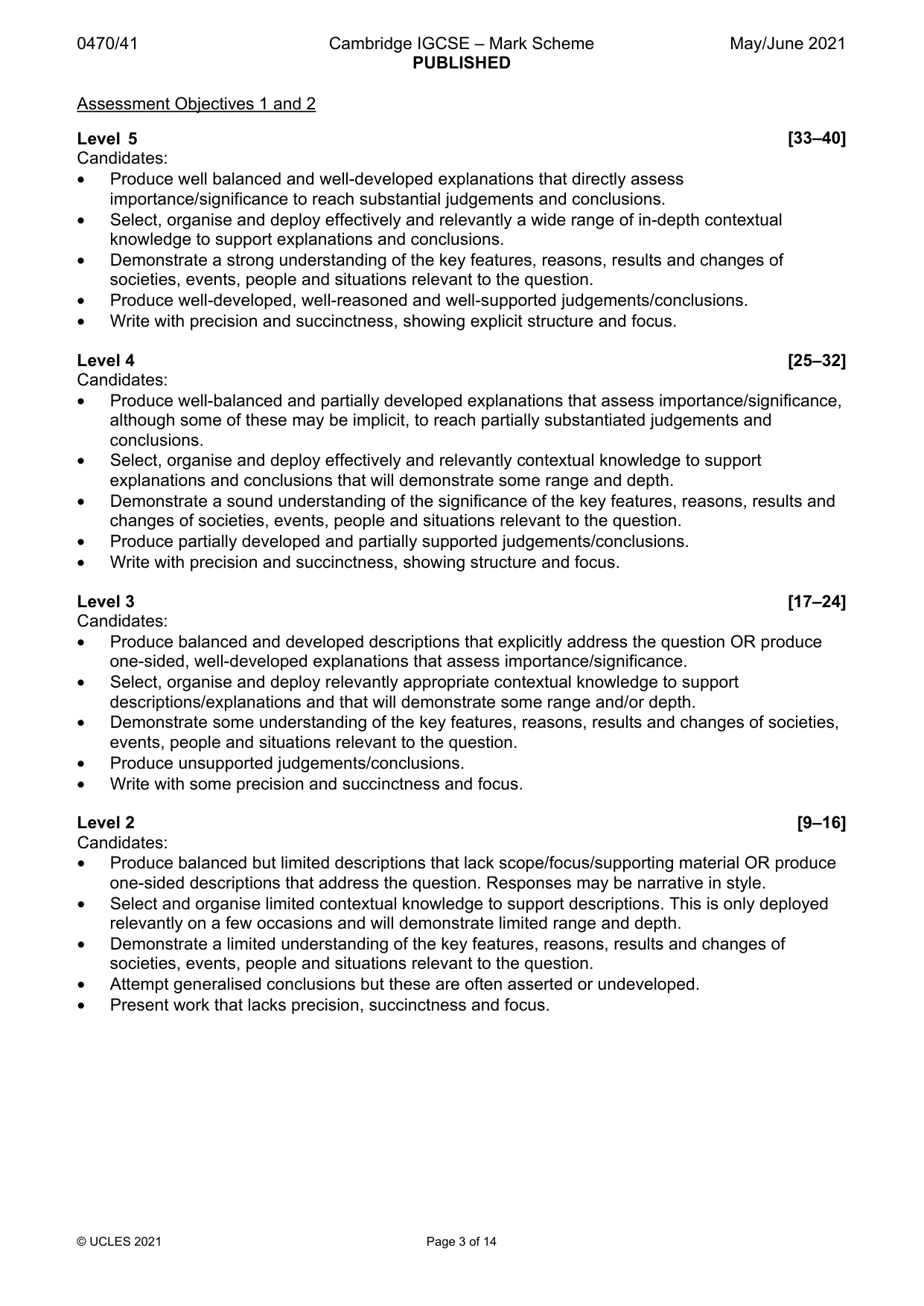 Mark scheme, page 3 of 14