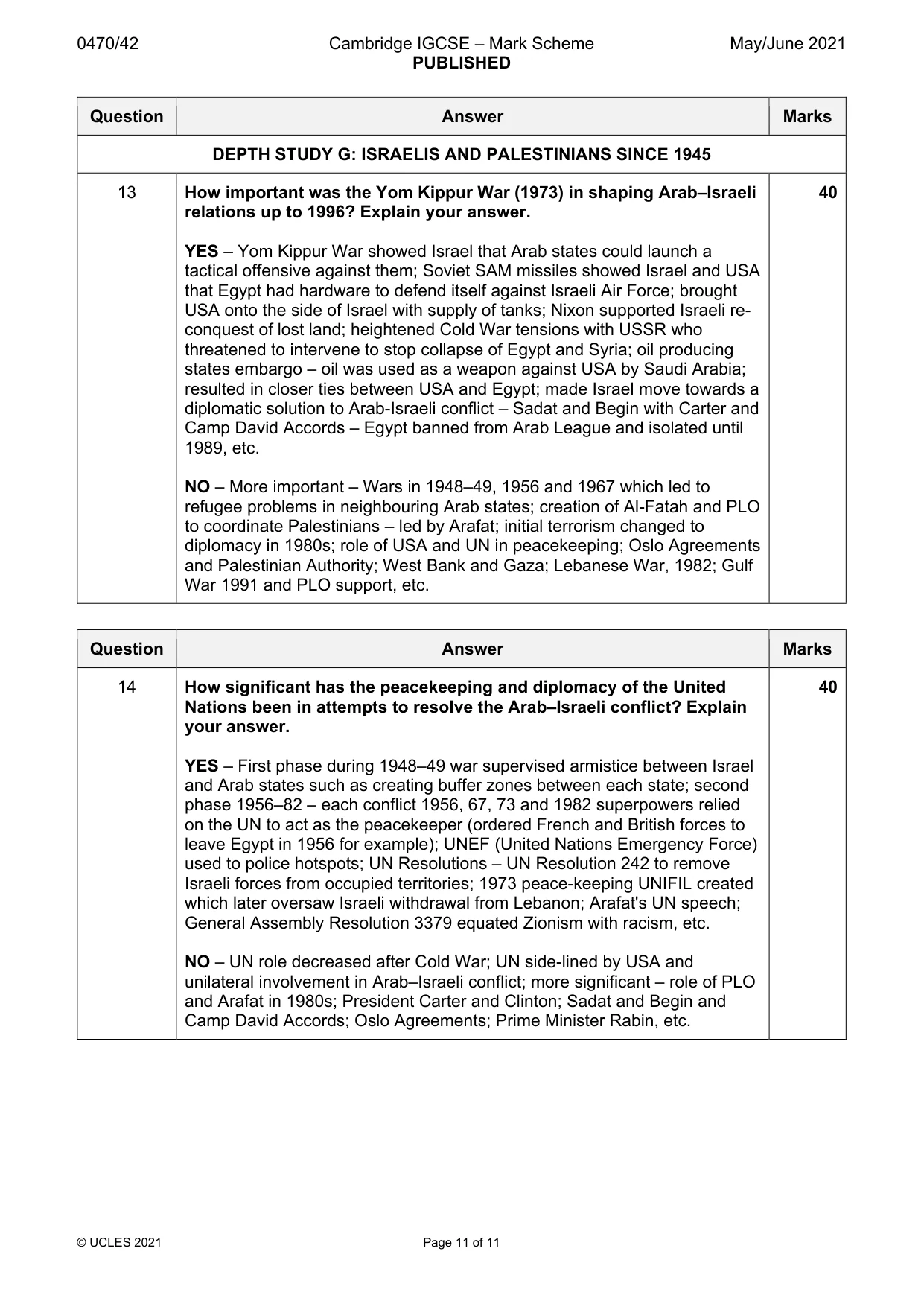 Mark scheme, page 11 of 11