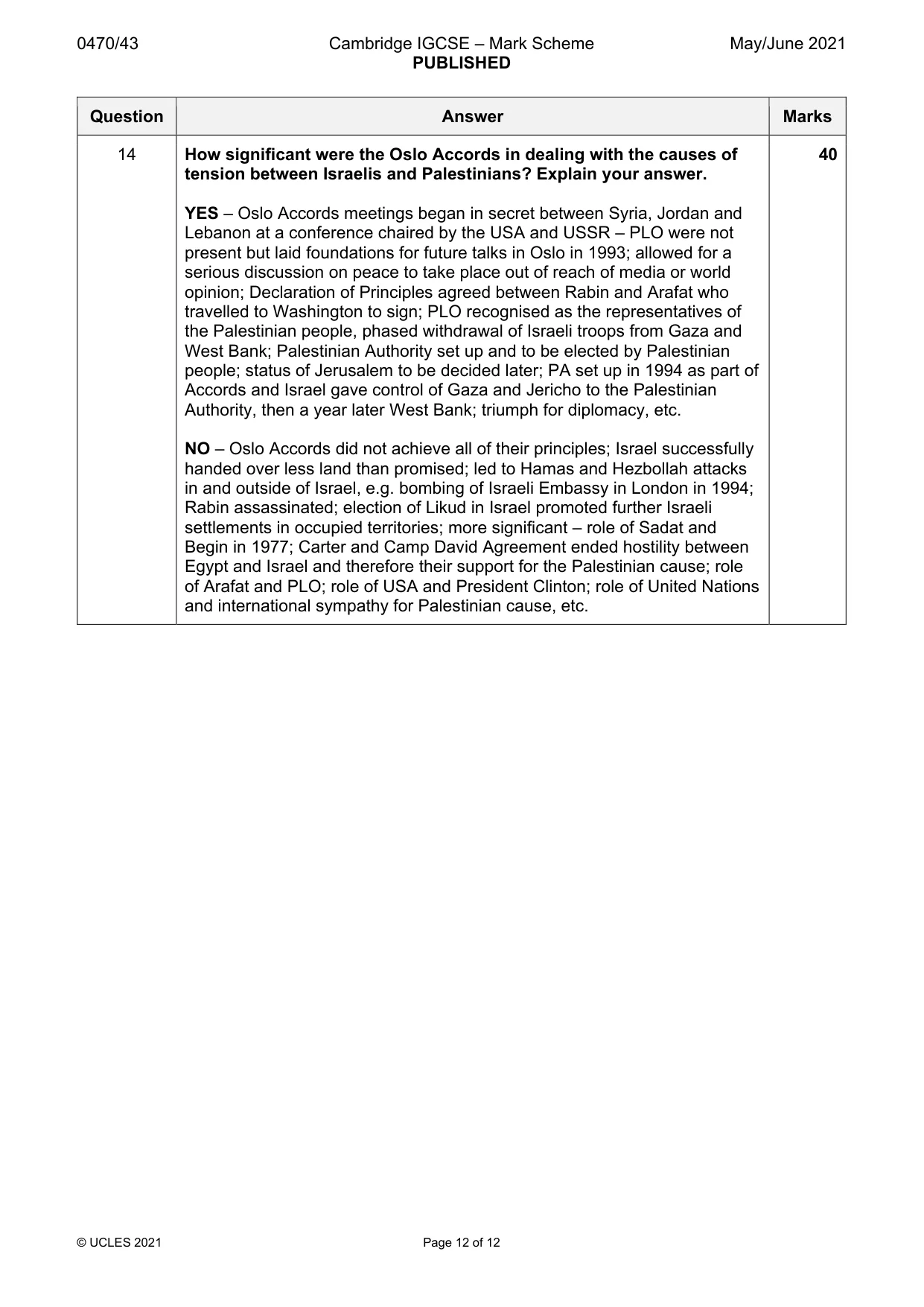 Mark scheme, page 12 of 12