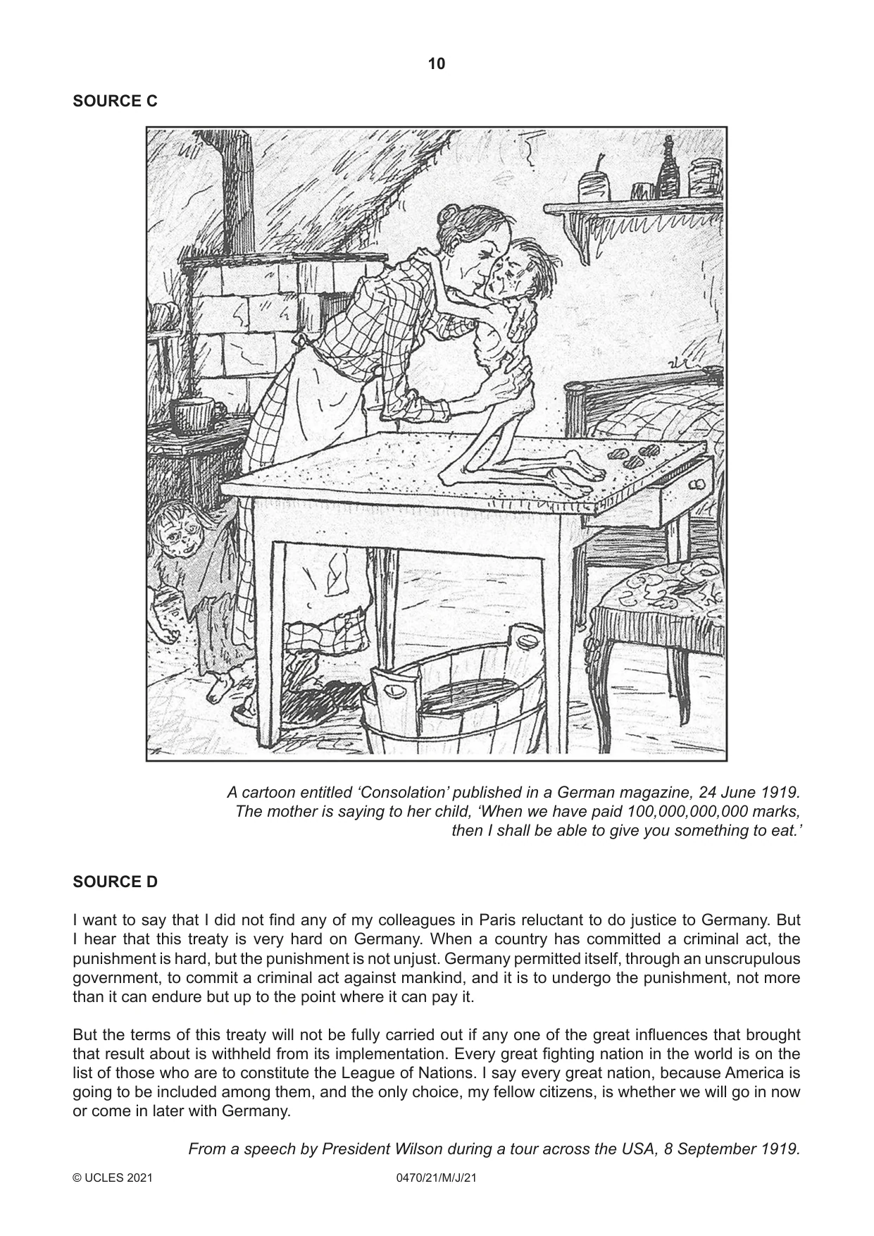Cambridge IGCSE History 0470 2021 May/June Paper 2 · Variant 1 question paper, page 10 of 16