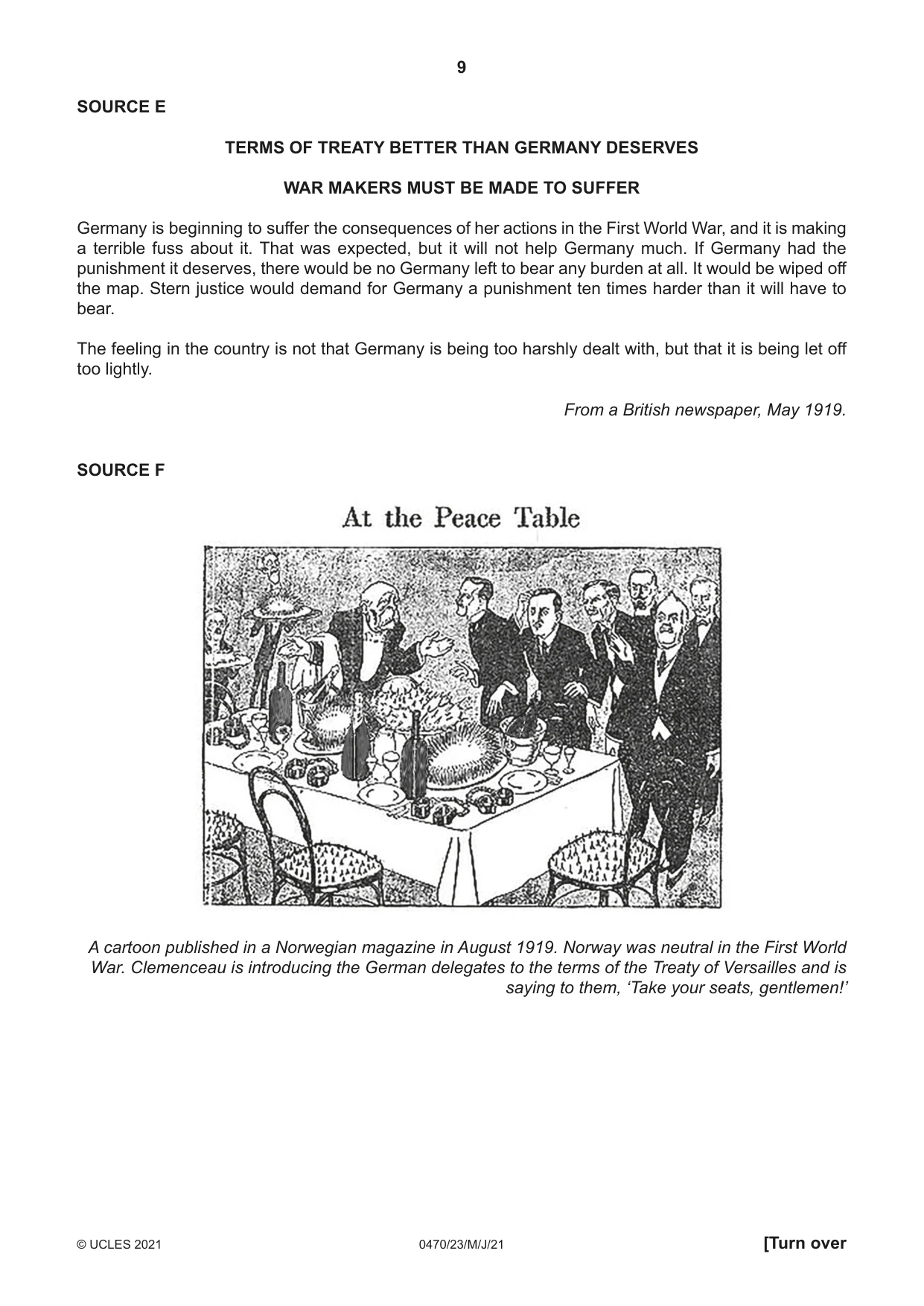 Cambridge IGCSE History 0470 2021 May/June Paper 2 · Variant 3 question paper, page 9 of 12