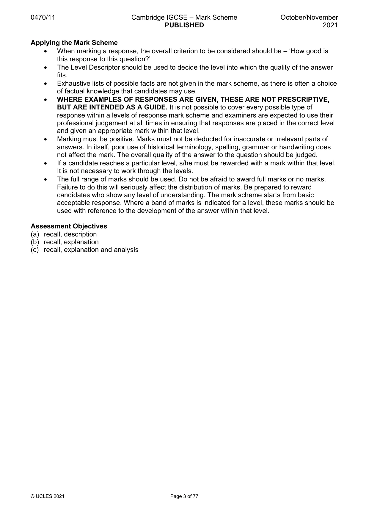 Mark scheme, page 3 of 77