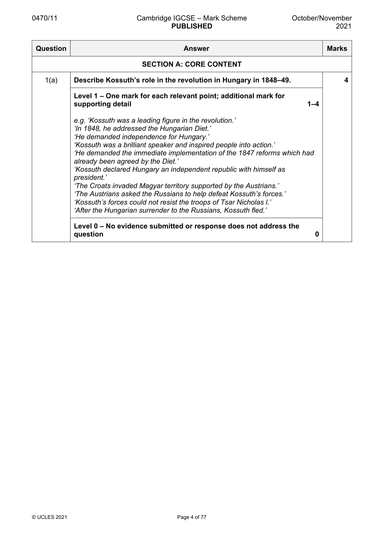 Mark scheme, page 4 of 77