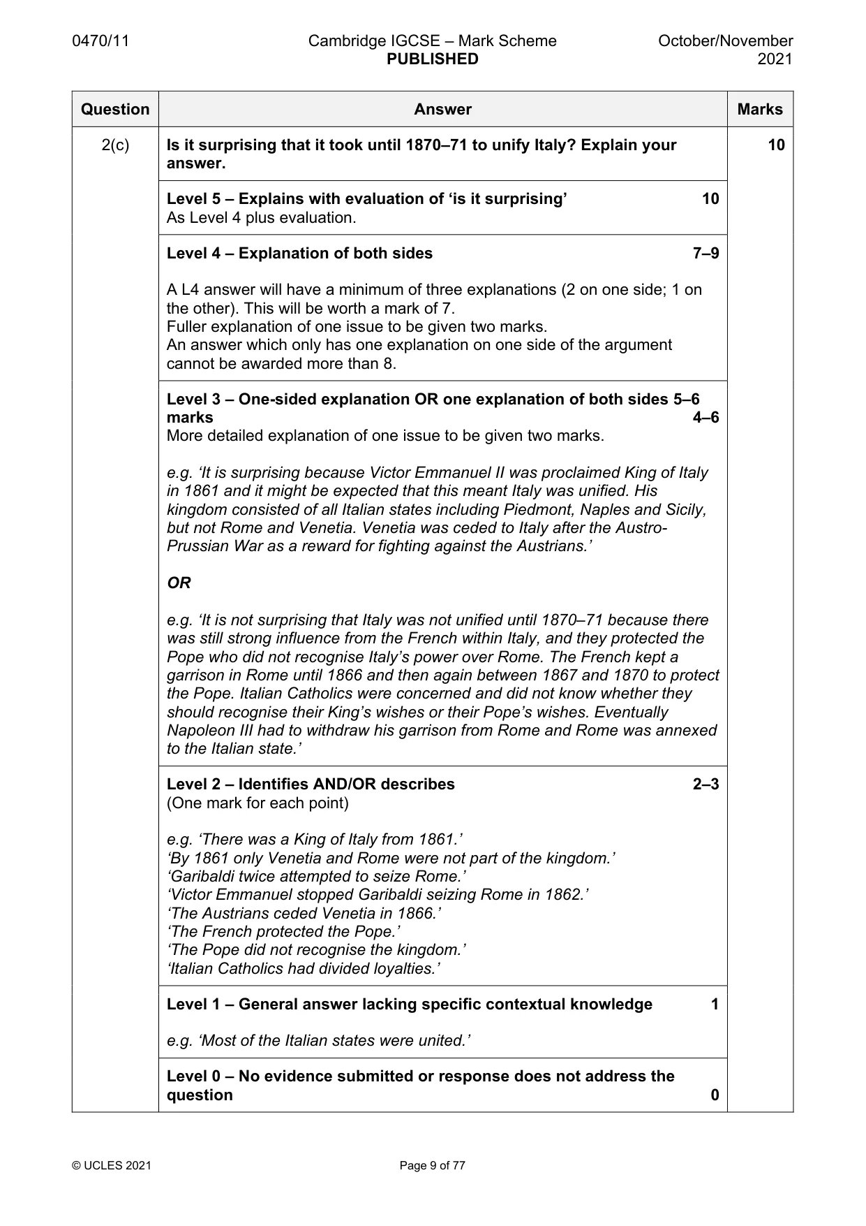 Mark scheme, page 9 of 77