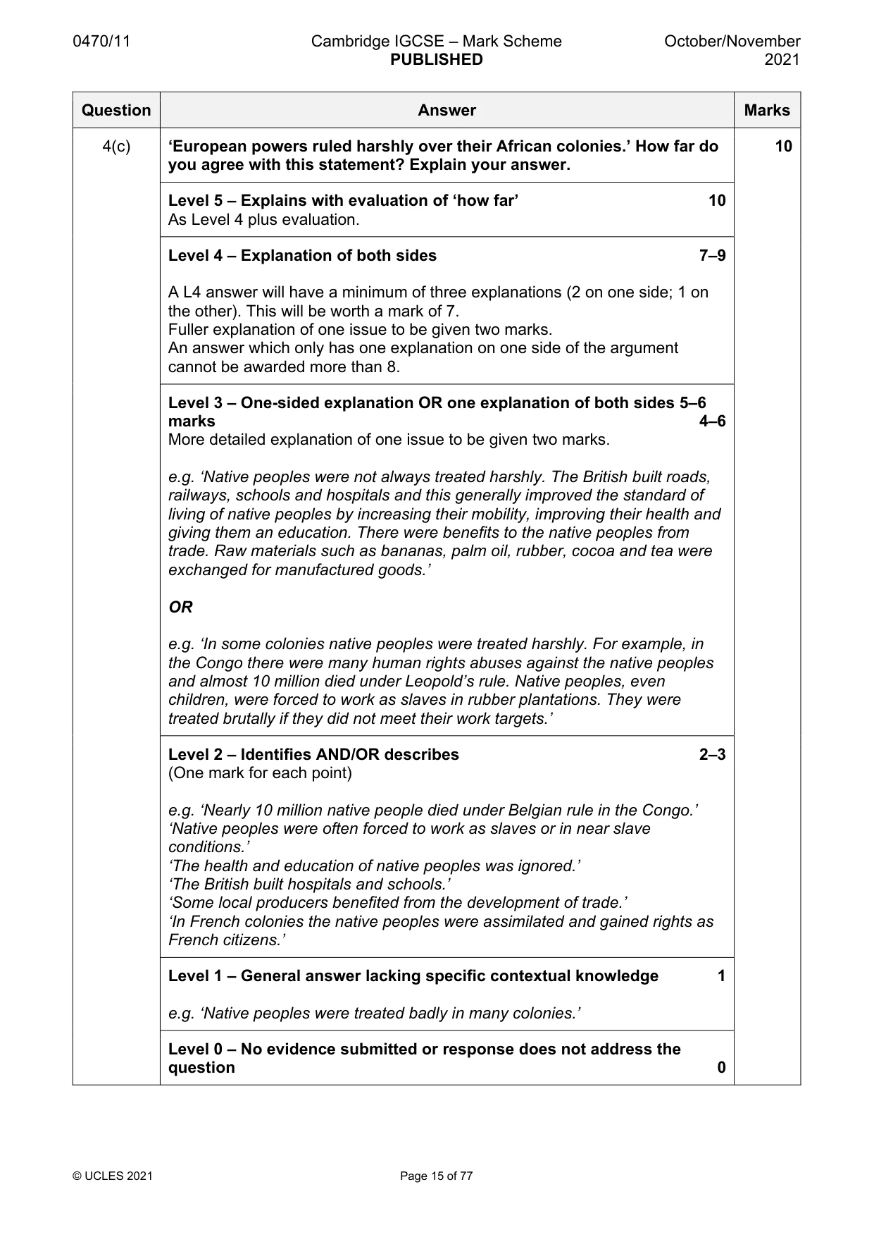Mark scheme, page 15 of 77