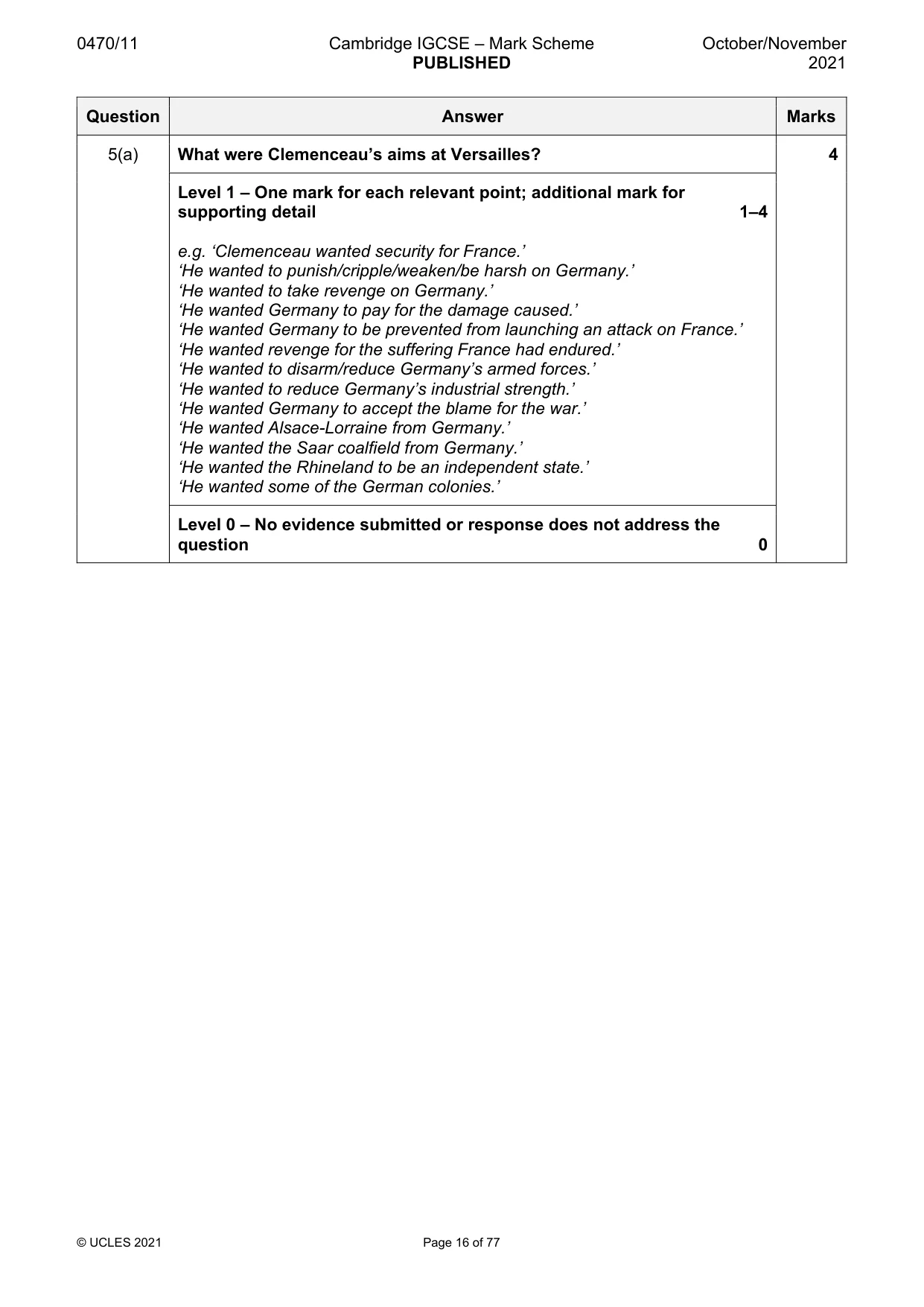 Mark scheme, page 16 of 77