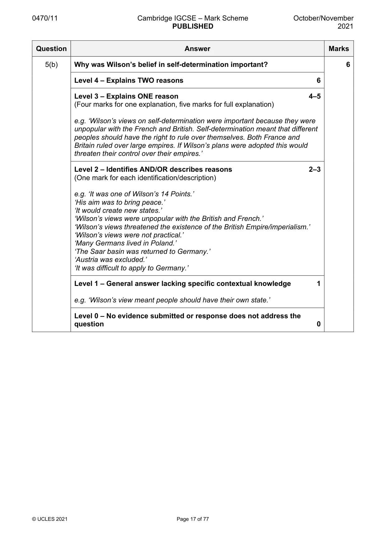 Mark scheme, page 17 of 77