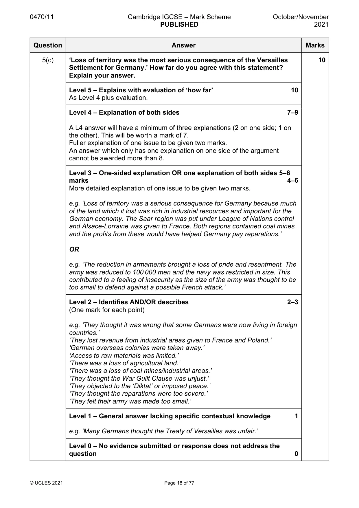 Mark scheme, page 18 of 77