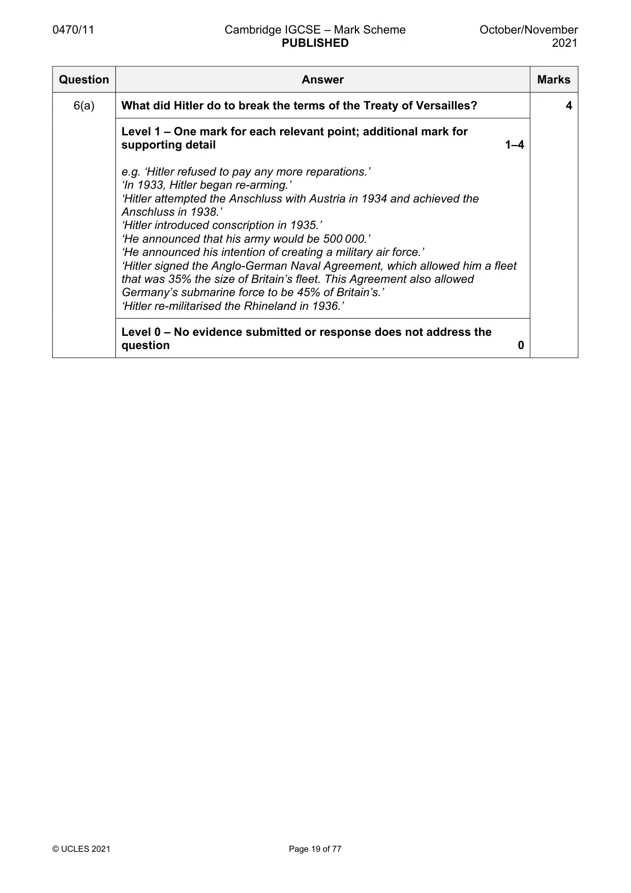 Mark scheme, page 19 of 77