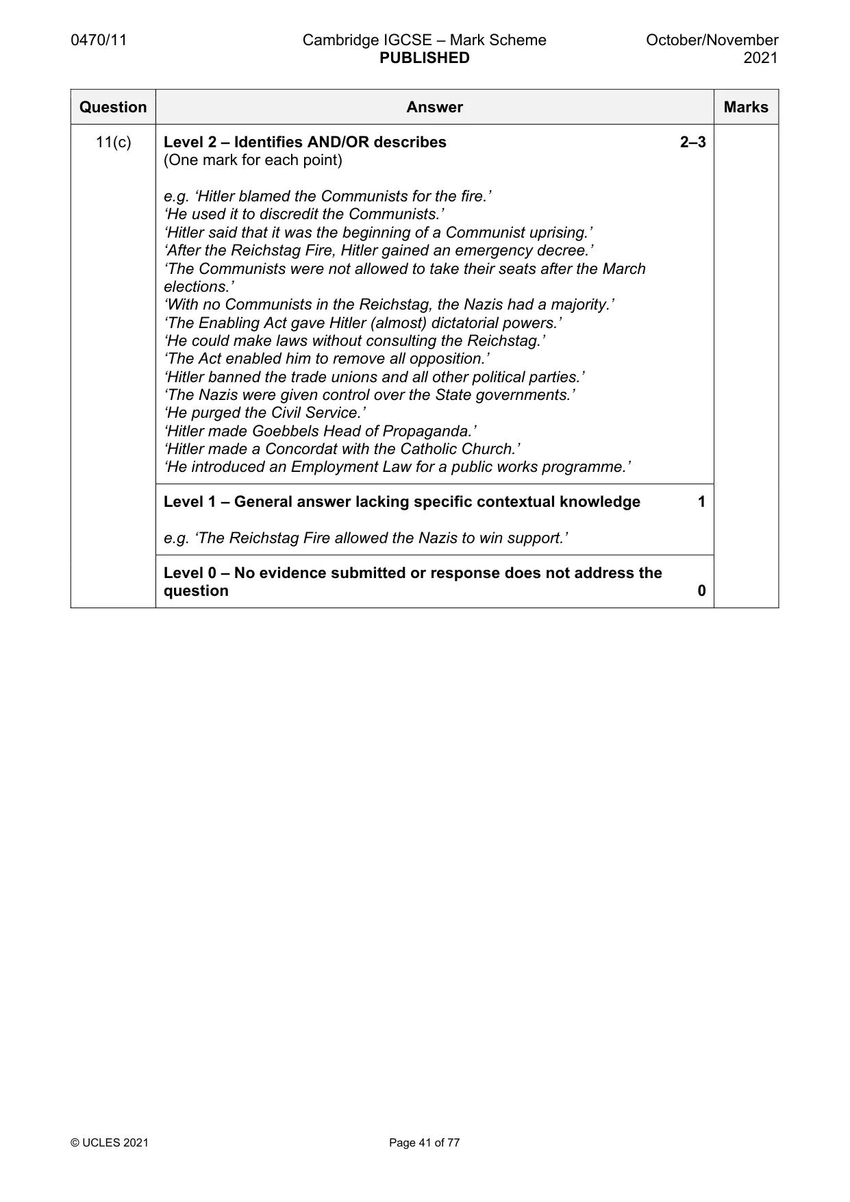 Mark scheme, page 41 of 77