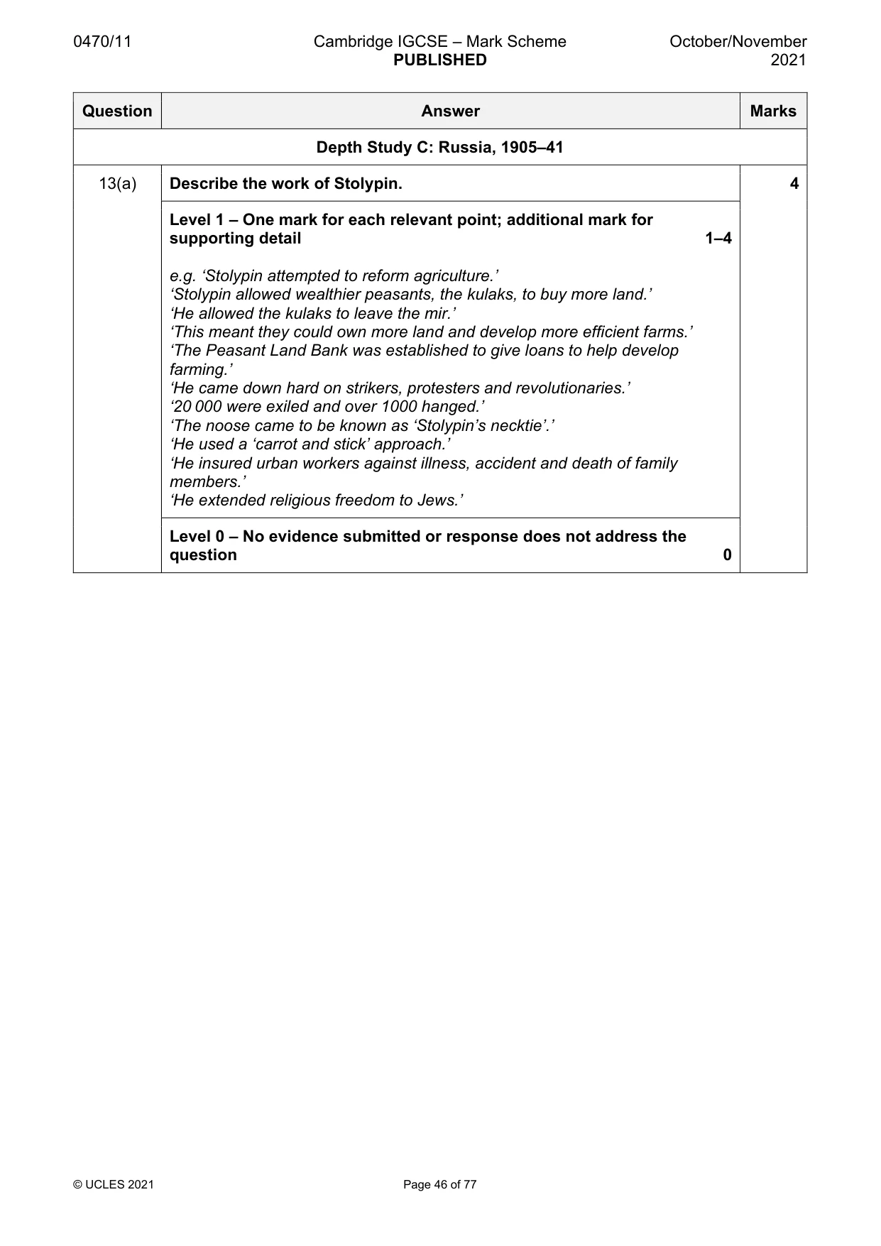 Mark scheme, page 46 of 77