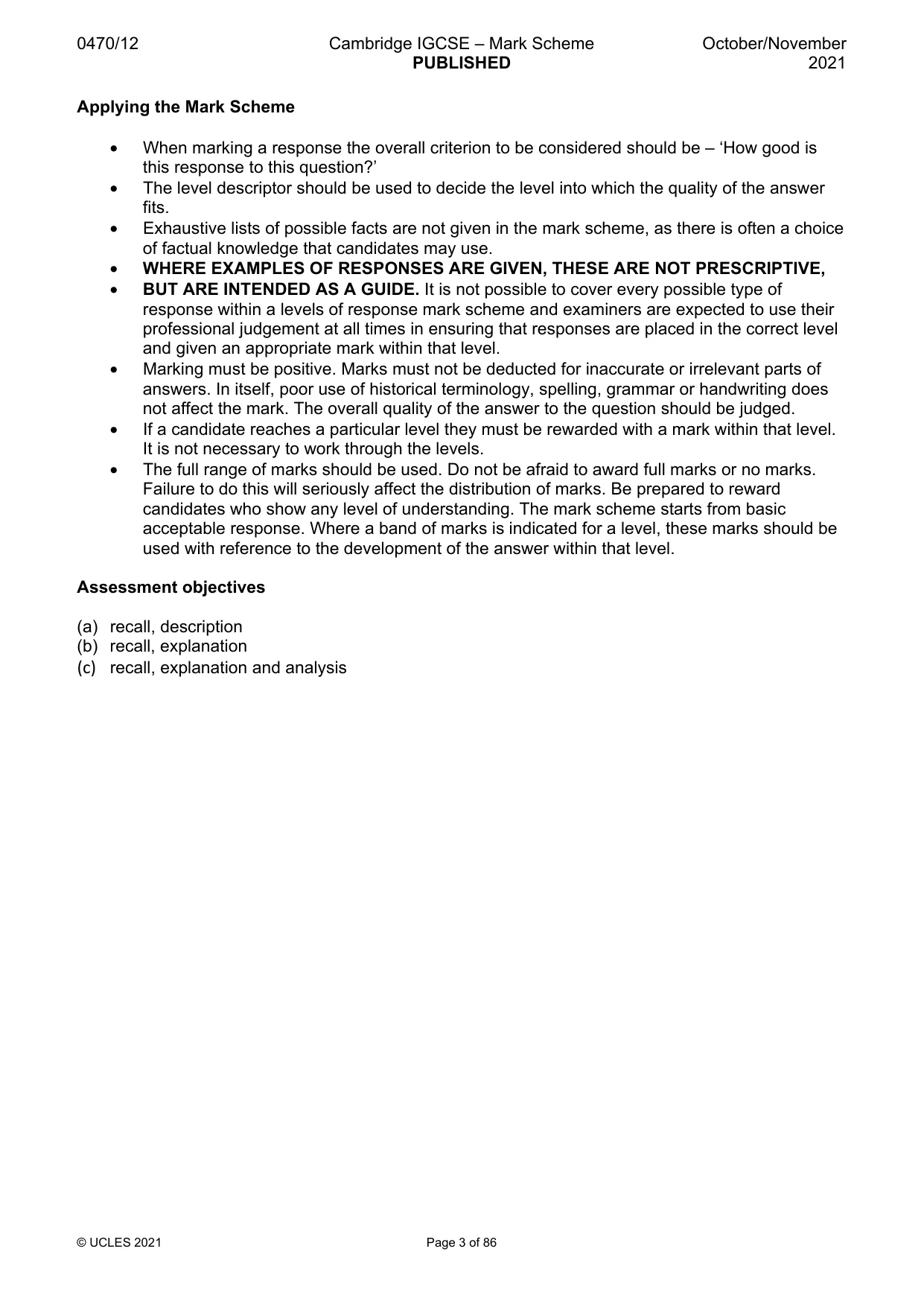 Mark scheme, page 3 of 86