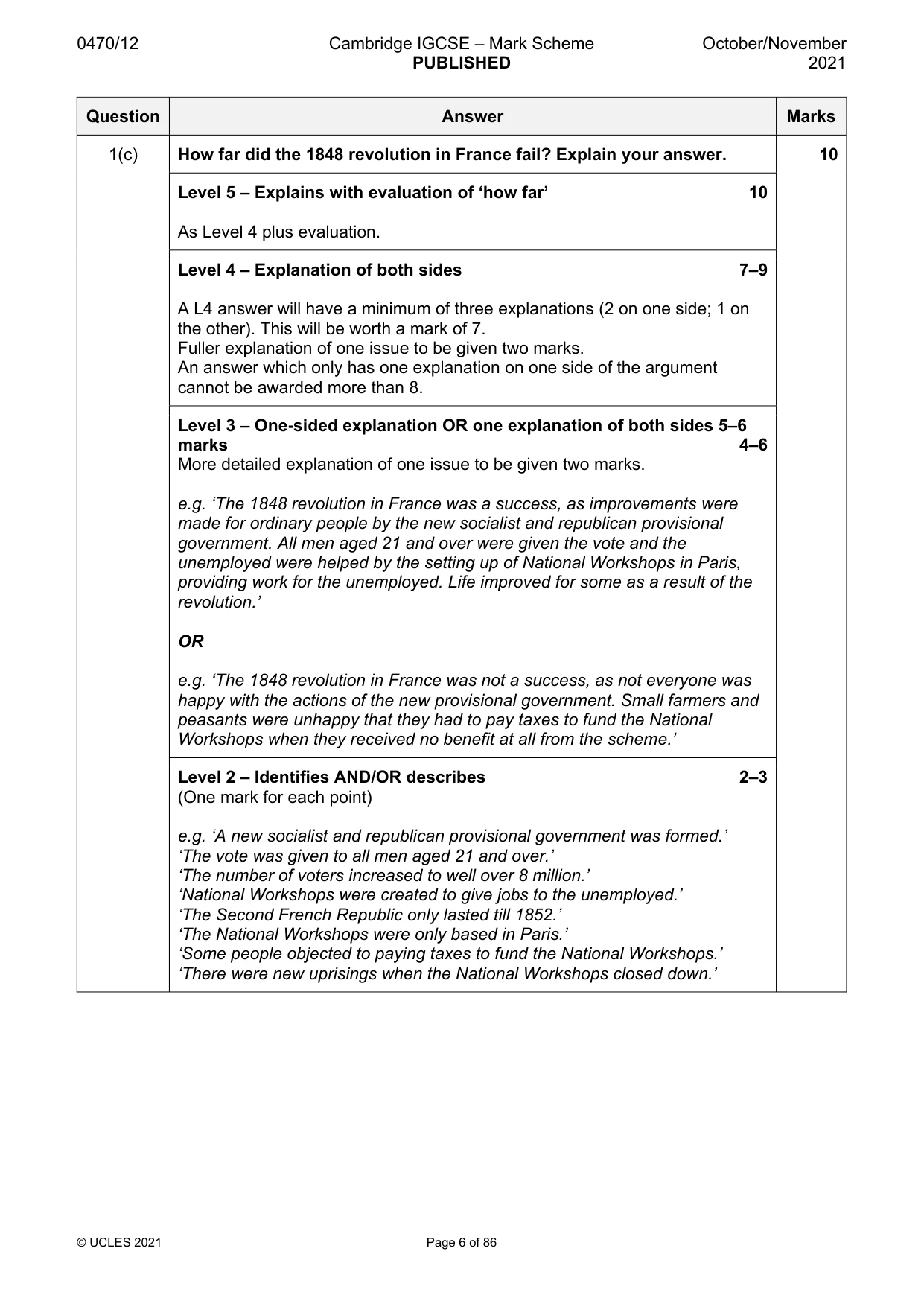 Mark scheme, page 6 of 86