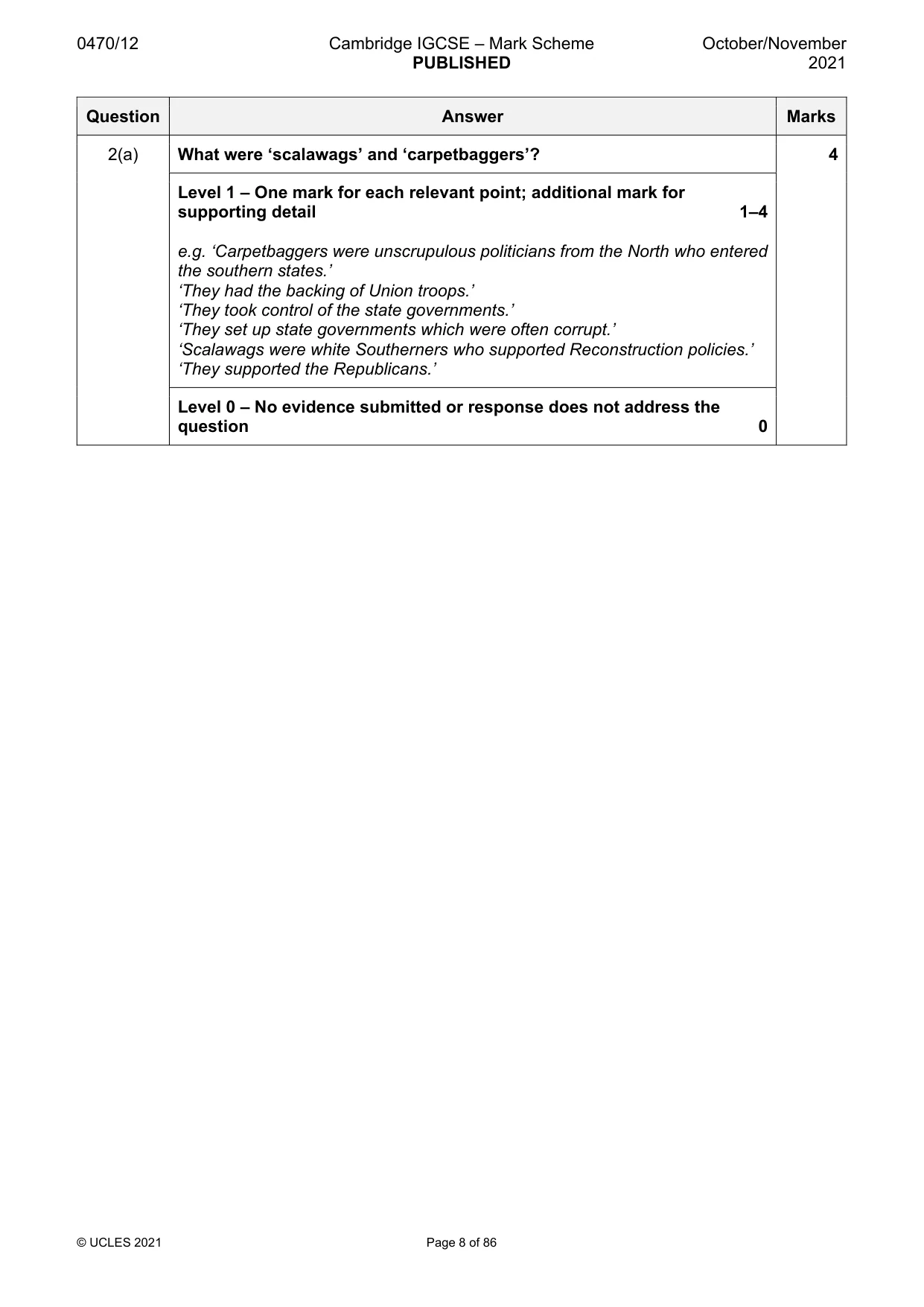 Mark scheme, page 8 of 86