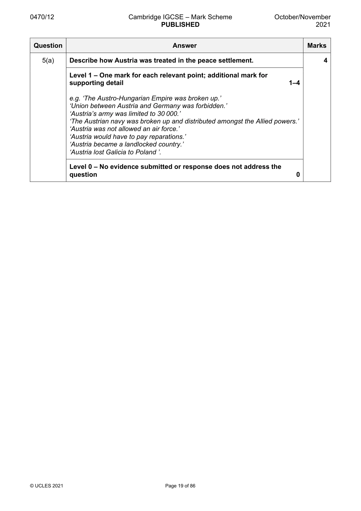 Mark scheme, page 19 of 86