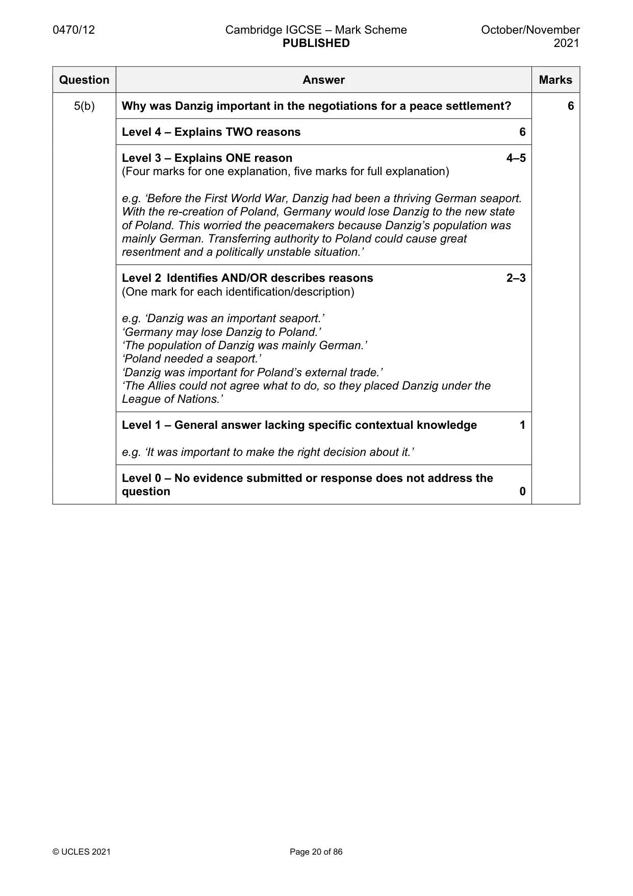 Mark scheme, page 20 of 86
