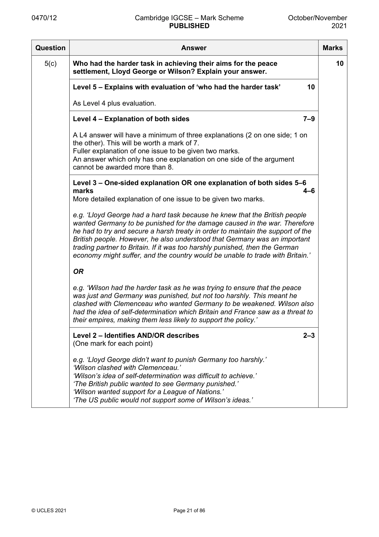 Mark scheme, page 21 of 86