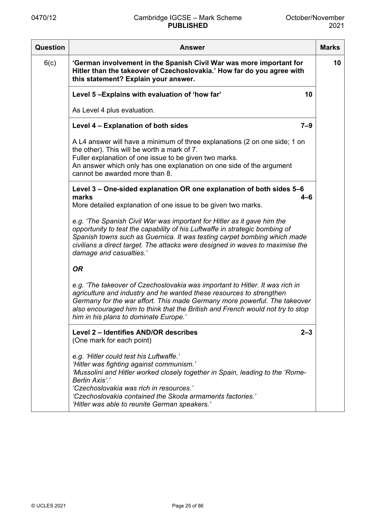 Mark scheme, page 25 of 86