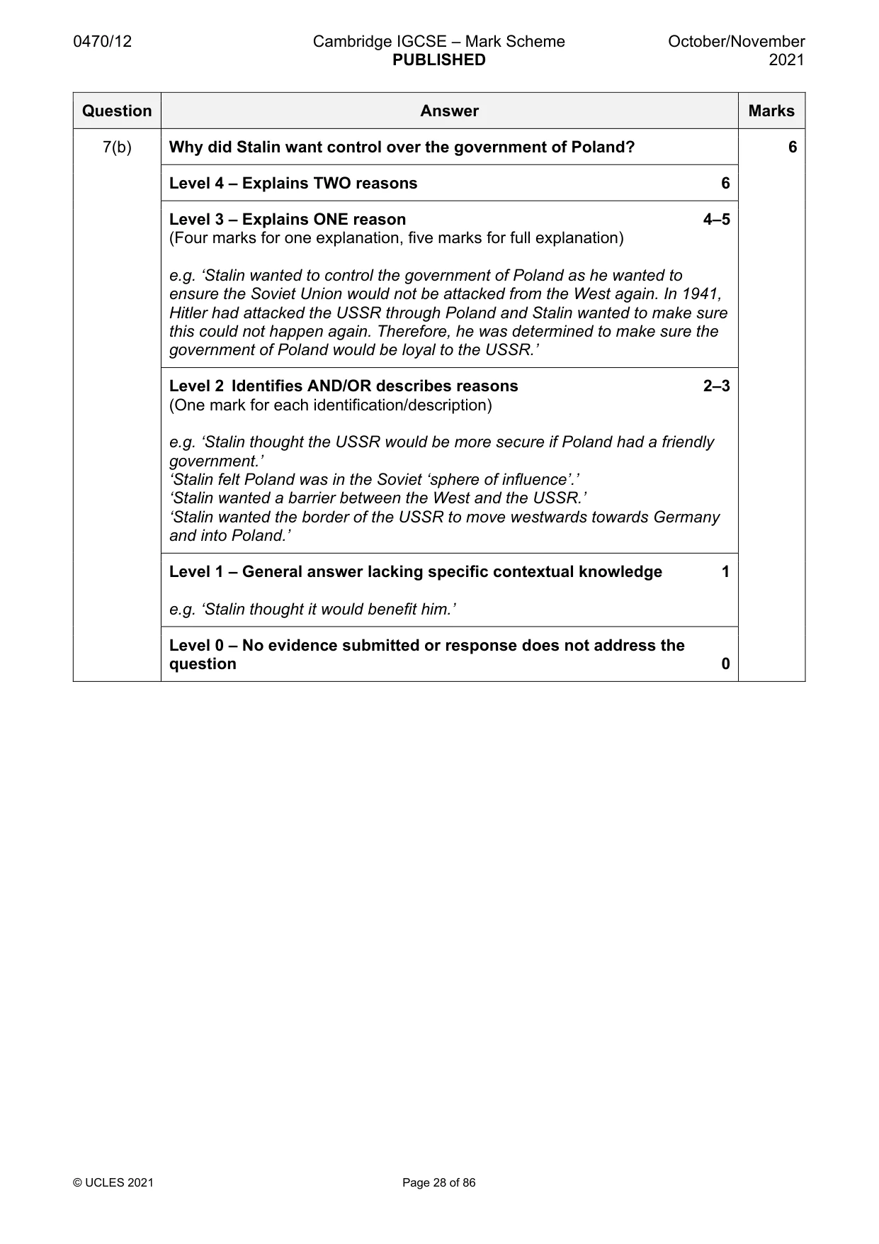 Mark scheme, page 28 of 86