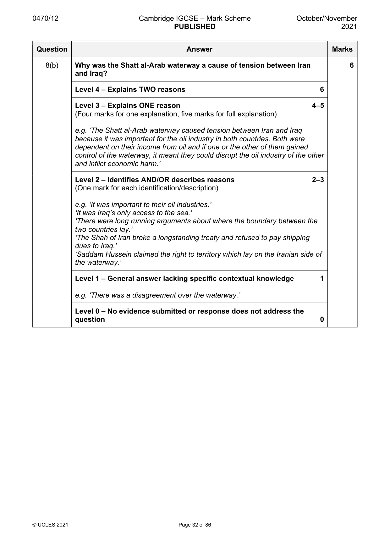 Mark scheme, page 32 of 86