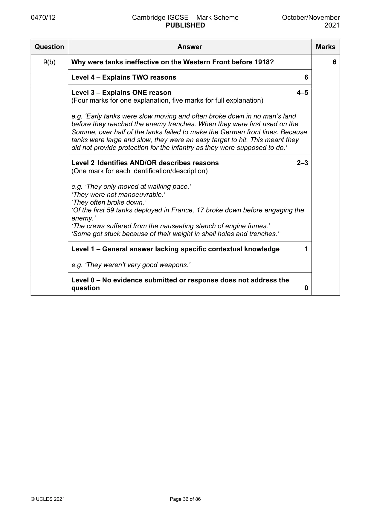 Mark scheme, page 36 of 86