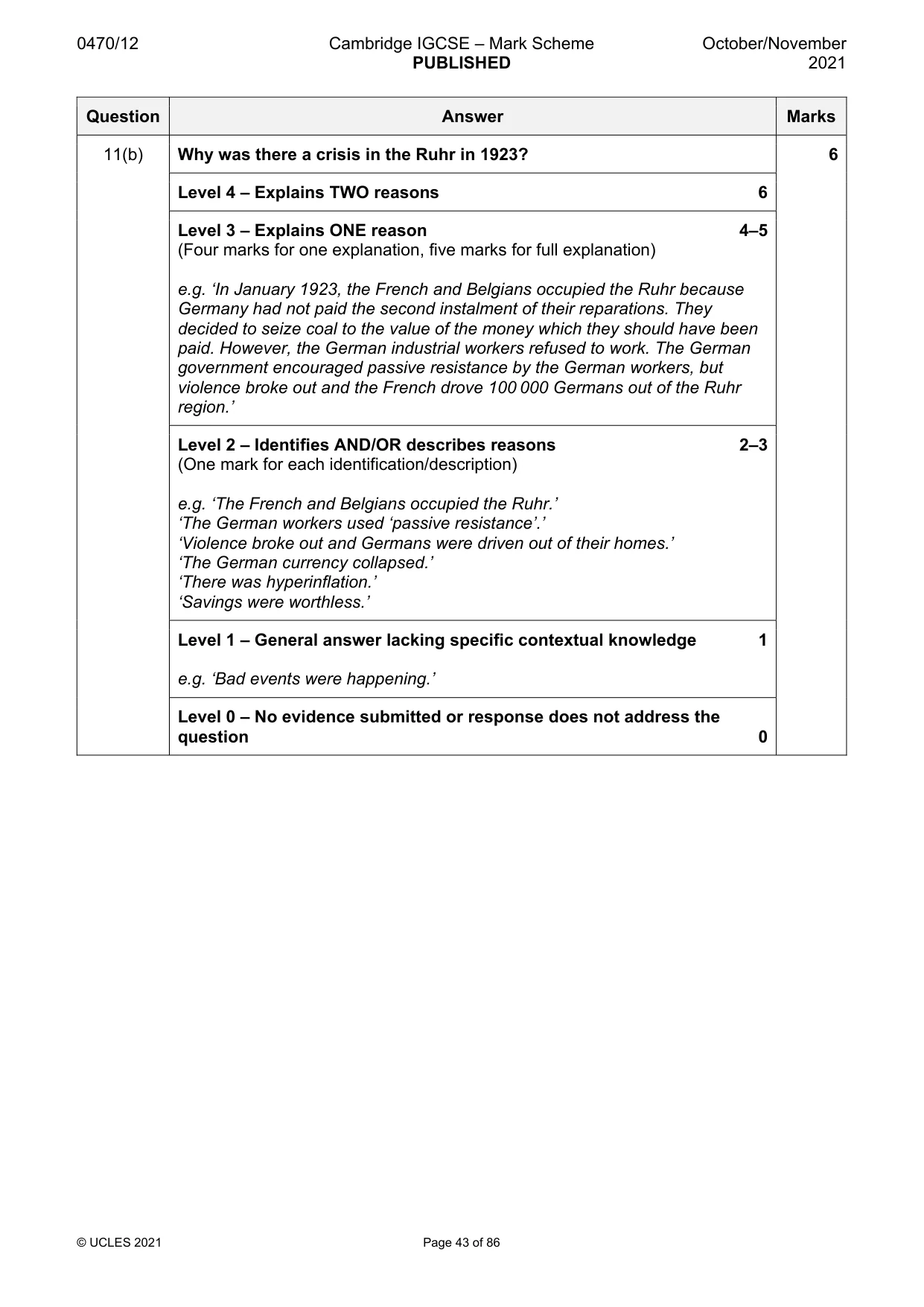 Mark scheme, page 43 of 86