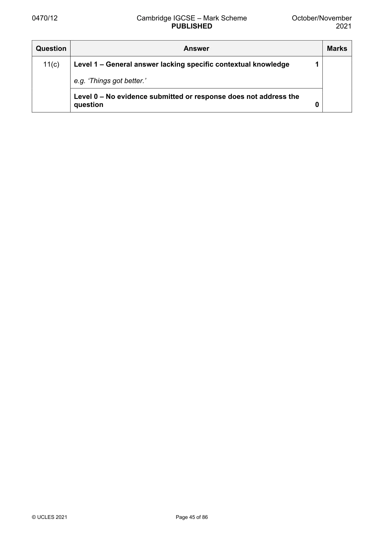 Mark scheme, page 45 of 86