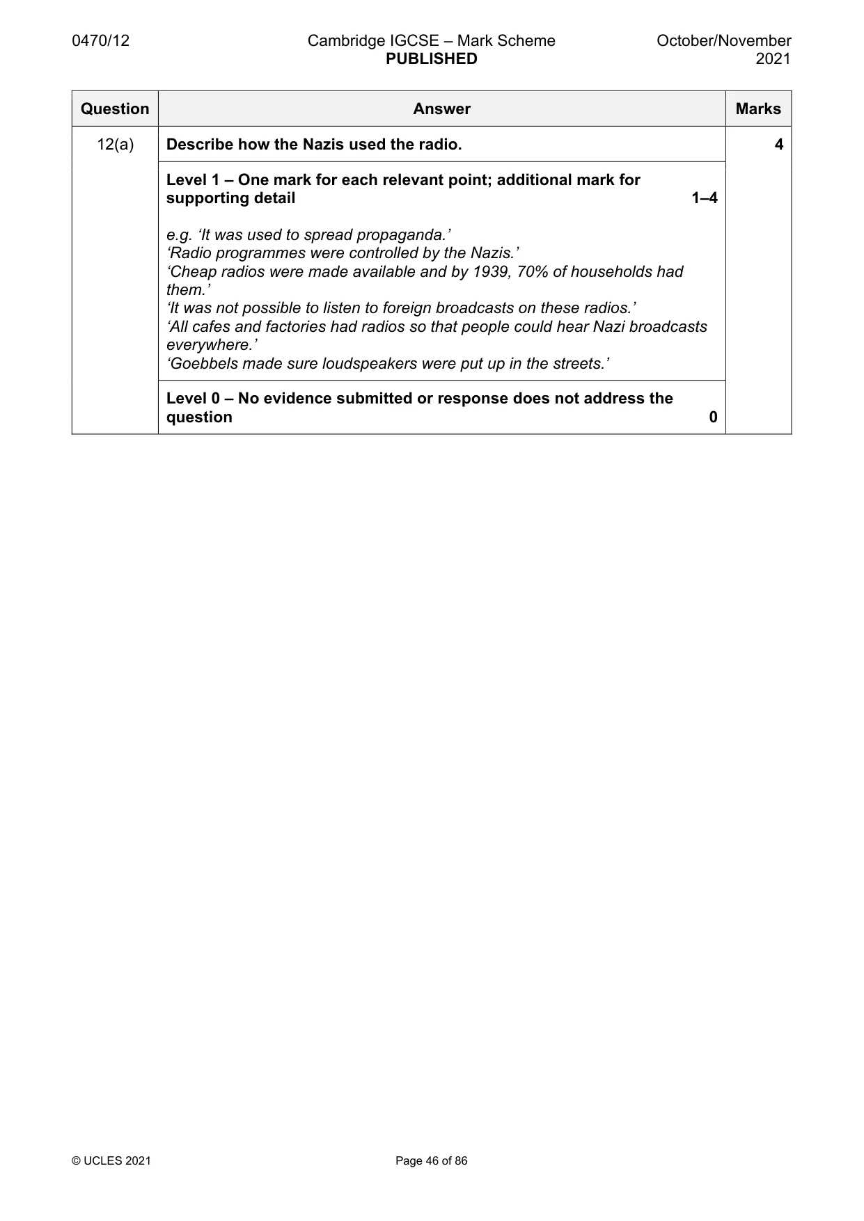 Mark scheme, page 46 of 86